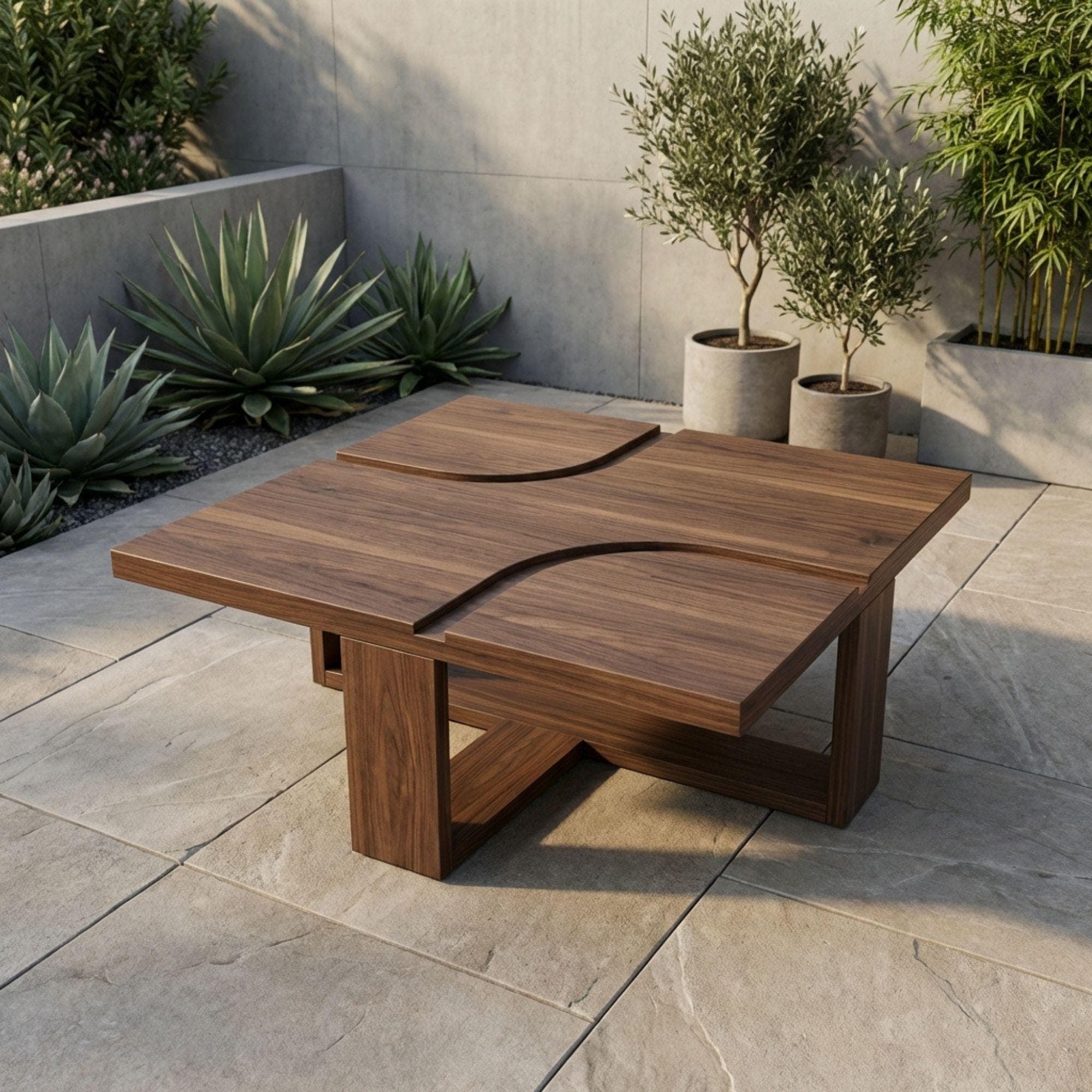 Modern Square Coffee Table Plans | Indoor Outdoor Woodworking Blueprint (PDF) 2