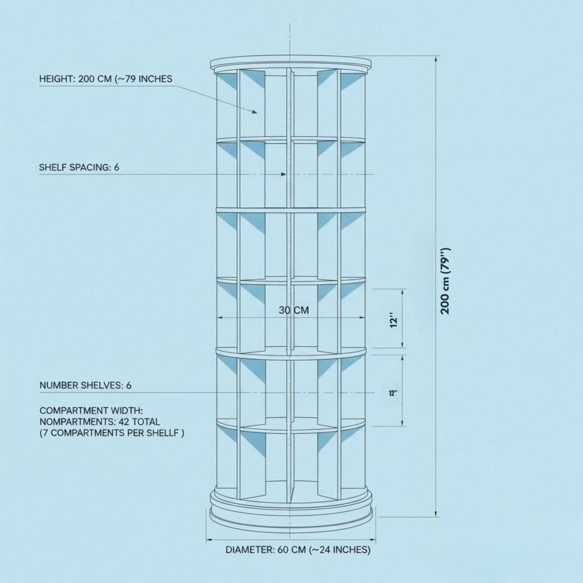 Rotating Bookshelf | Revolving Bookcase | Furniture Plans for Woodworkers | DIY Bookcase Plans PDF | Easy-to-Build Wooden Bookshelf 4