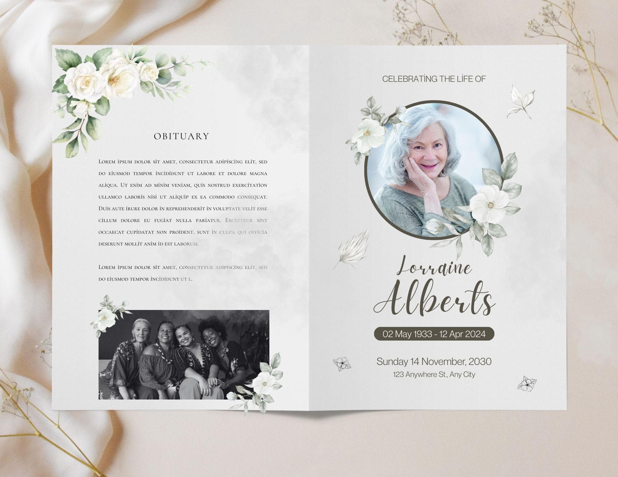 Eucalyptus Funeral Program Template | Celebration of Life (Instant Download) 1