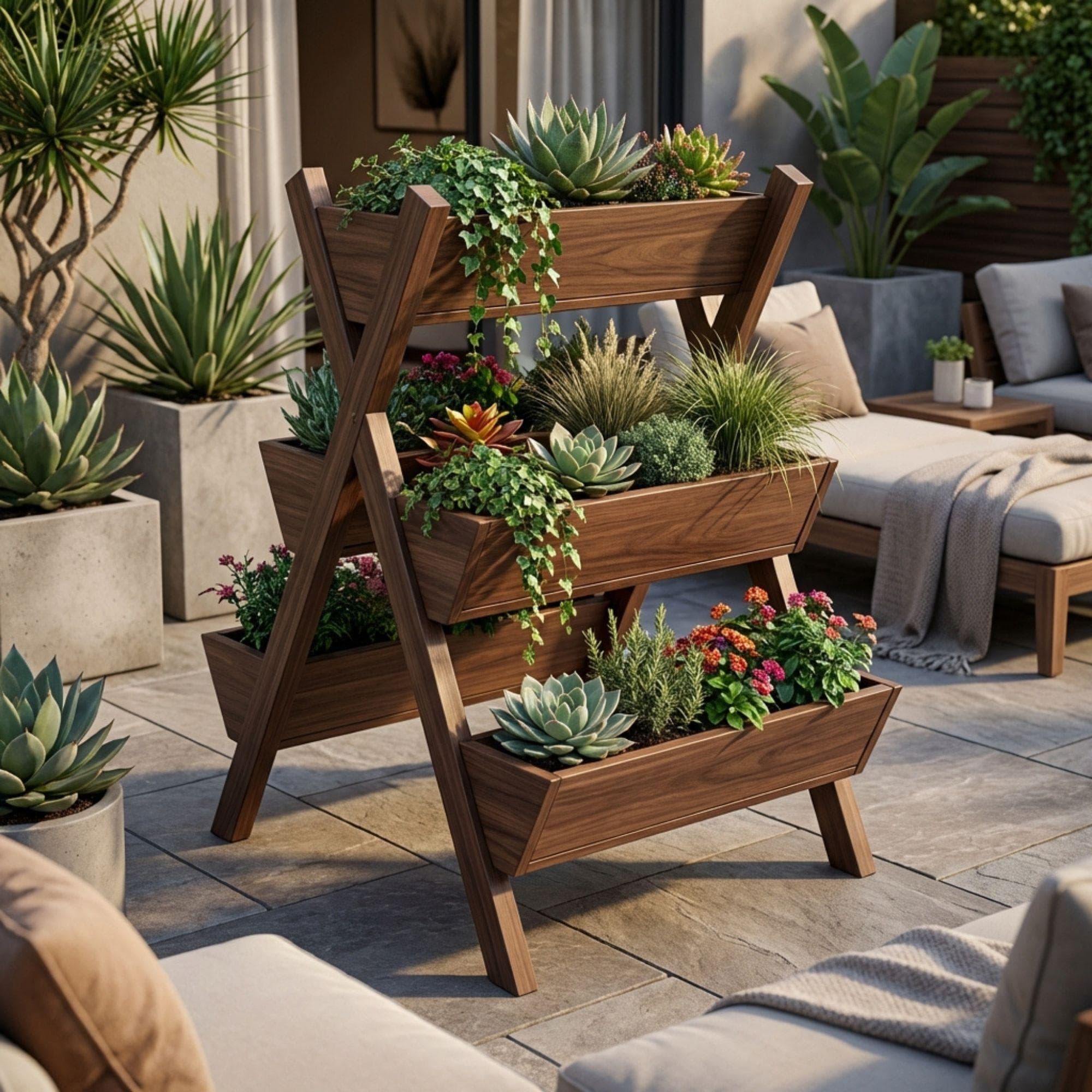 Tiered Flower Box Woodworking Plans | Vertical Garden Planter Stand Blueprint (Digital Download) 2