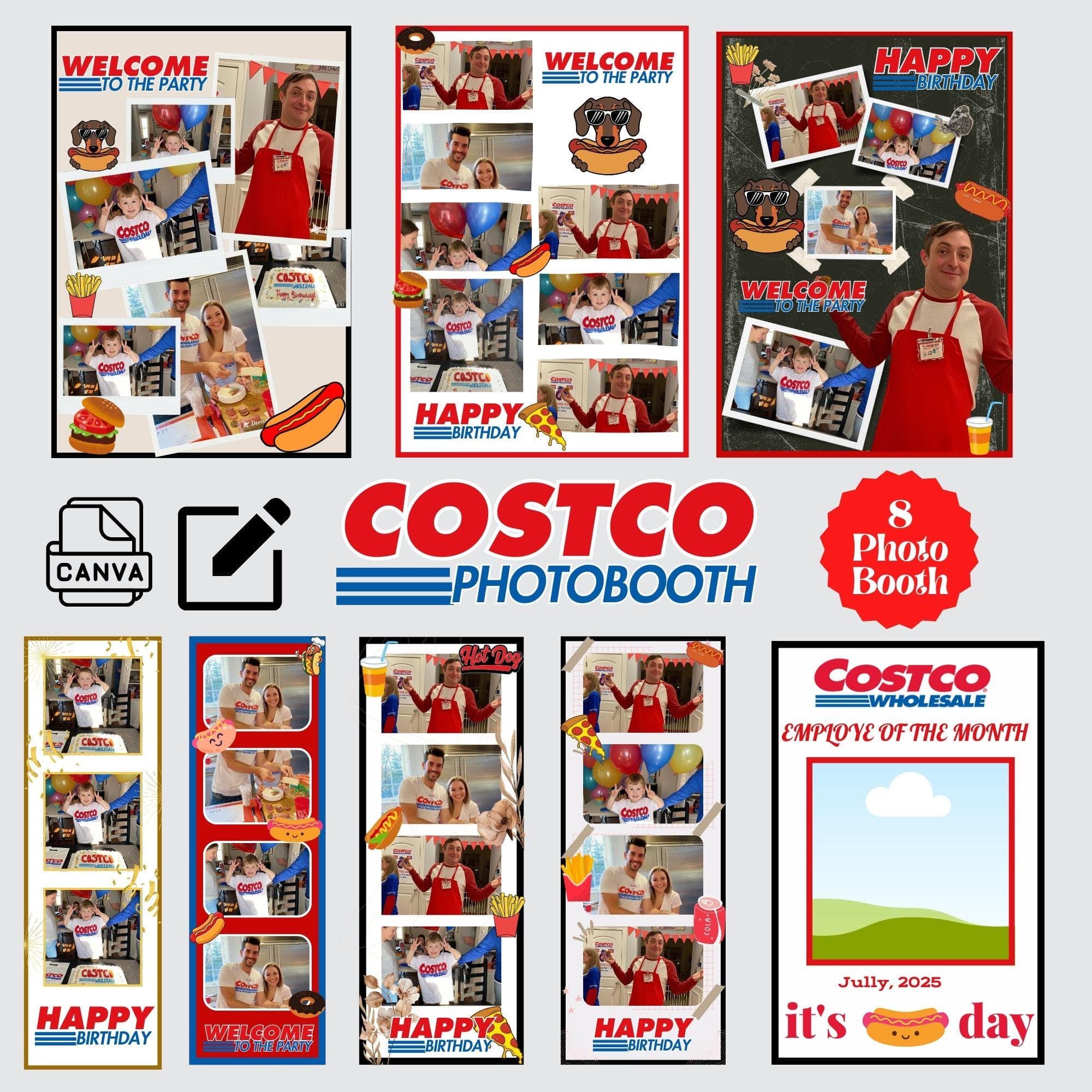 Costco Photo Booth Party Pack | Customizable Employee of the Year (PDF)