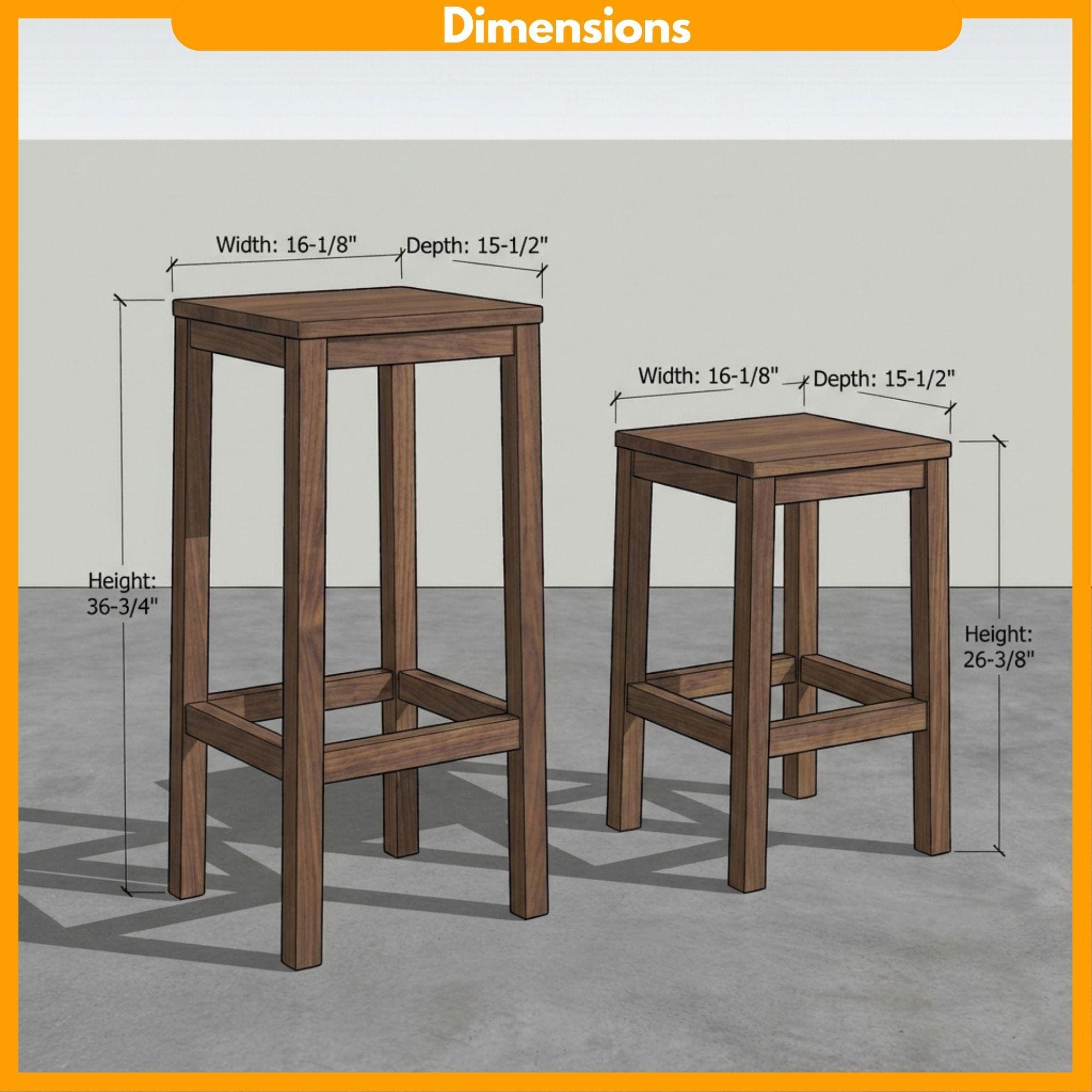 DIY Outdoor Barstool Plans | Wooden Bar Stool Plans PDF | Counter Height Chair Build Guide 1