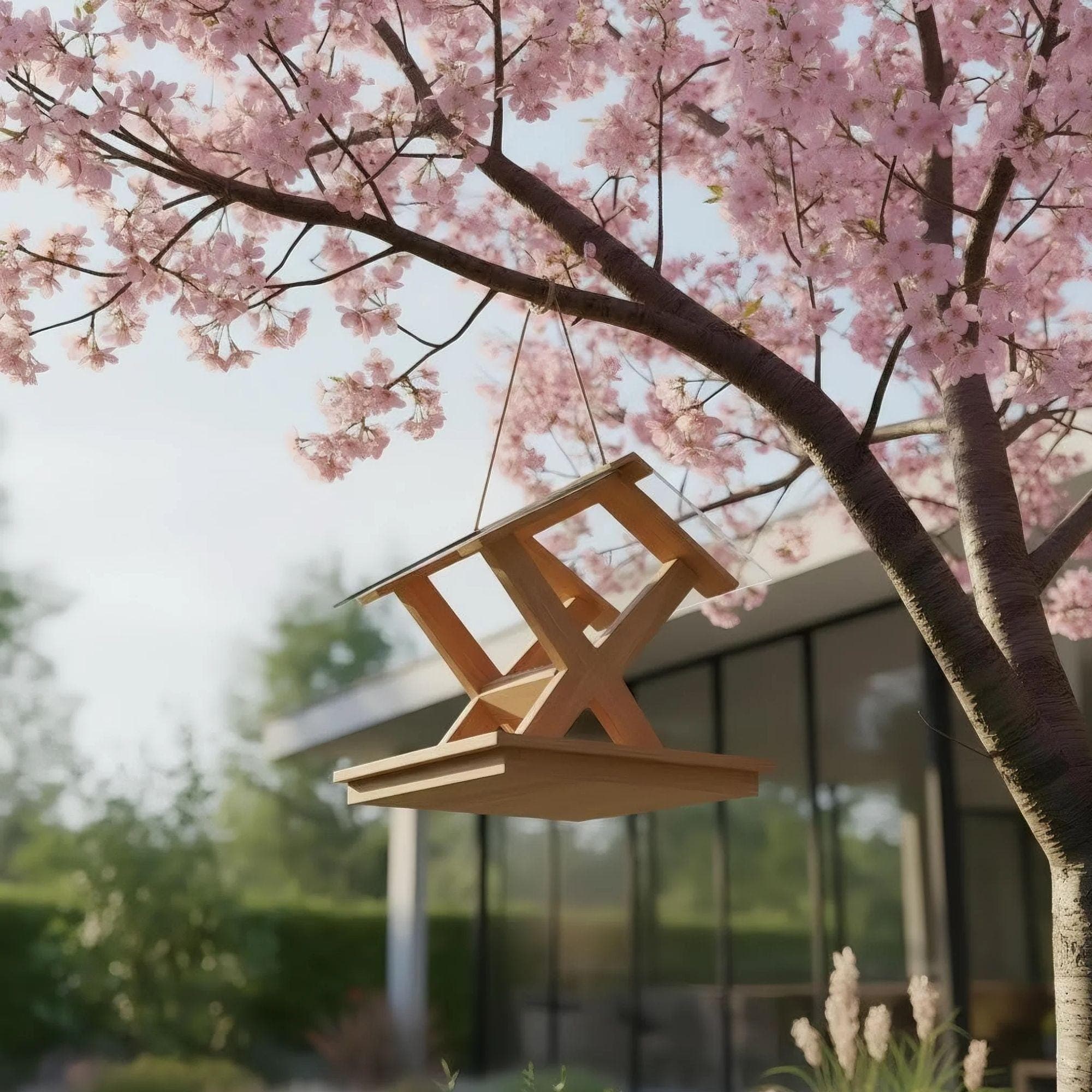 Modern Bird Feeder Plans | Hanging X-Frame Design (PDF) 4