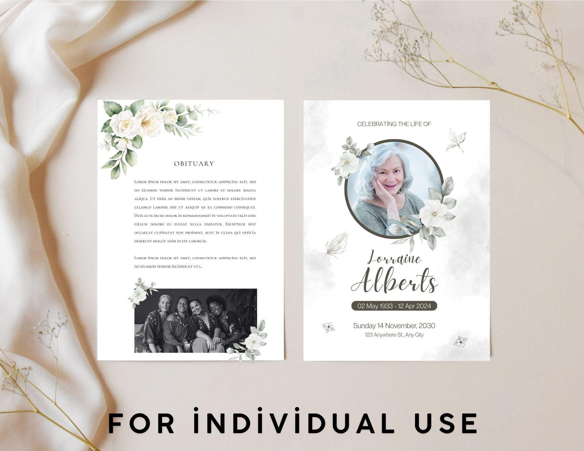 Eucalyptus Funeral Program Template | Celebration of Life (Instant Download) 7