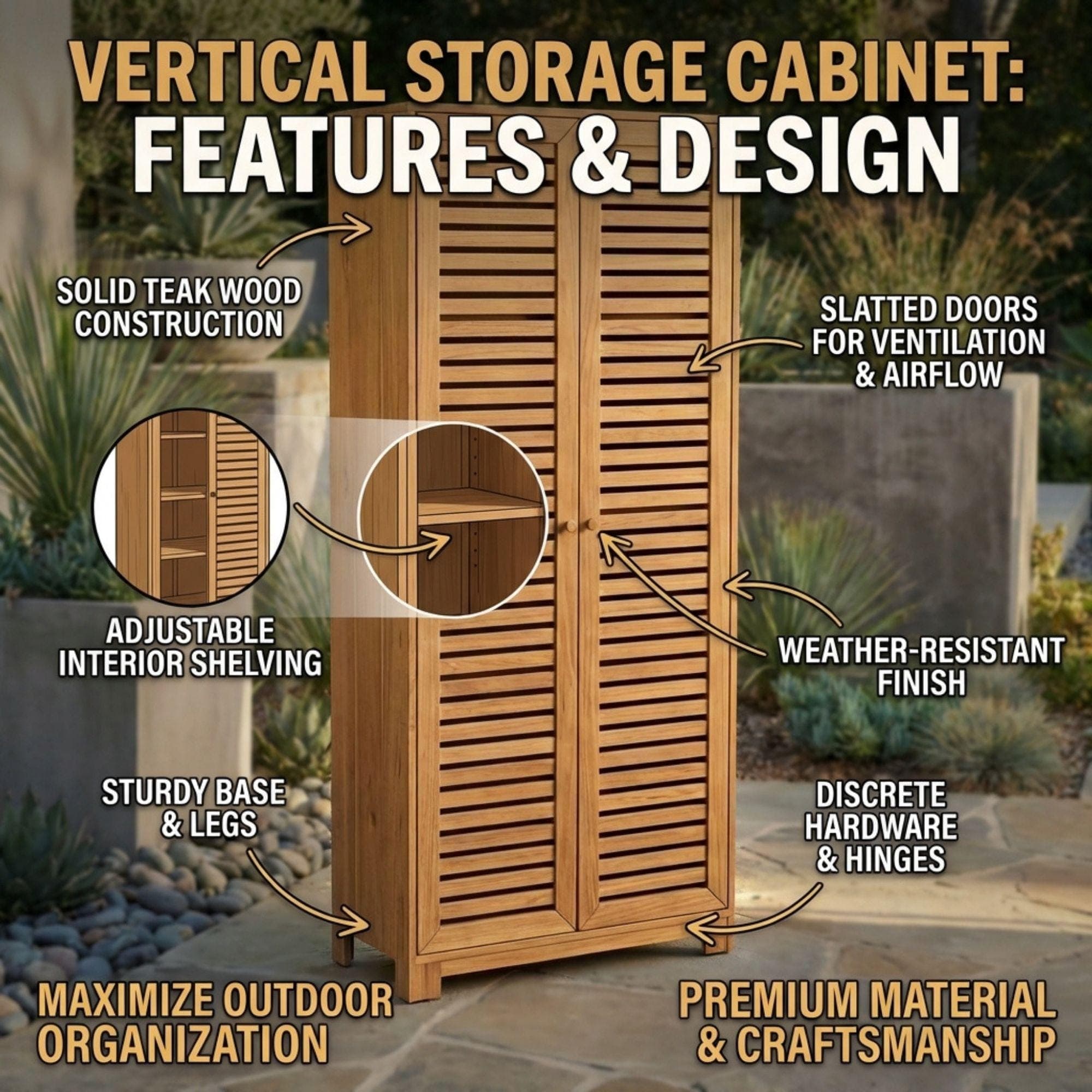 DIY Outdoor Storage Cabinet Plans | Tall Outdoor Shed Blueprint | Garden Tool Closet PDF 6