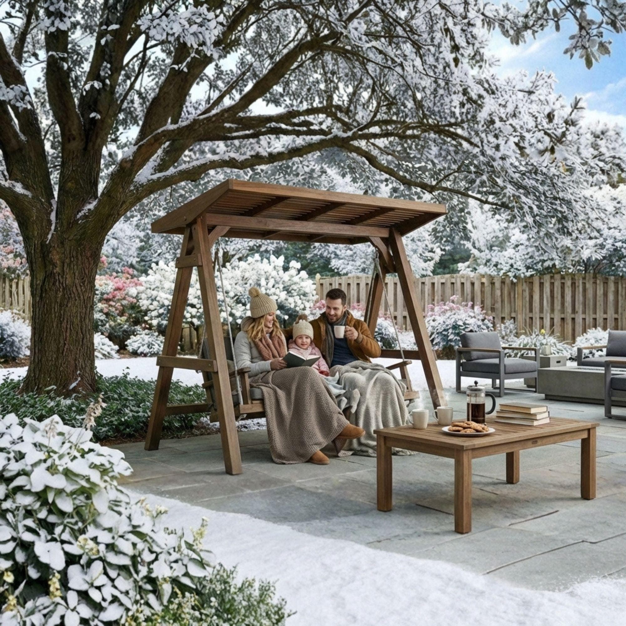 Covered Garden Swing Plans | DIY A-Frame Bench with Roof (PDF Blueprint 6