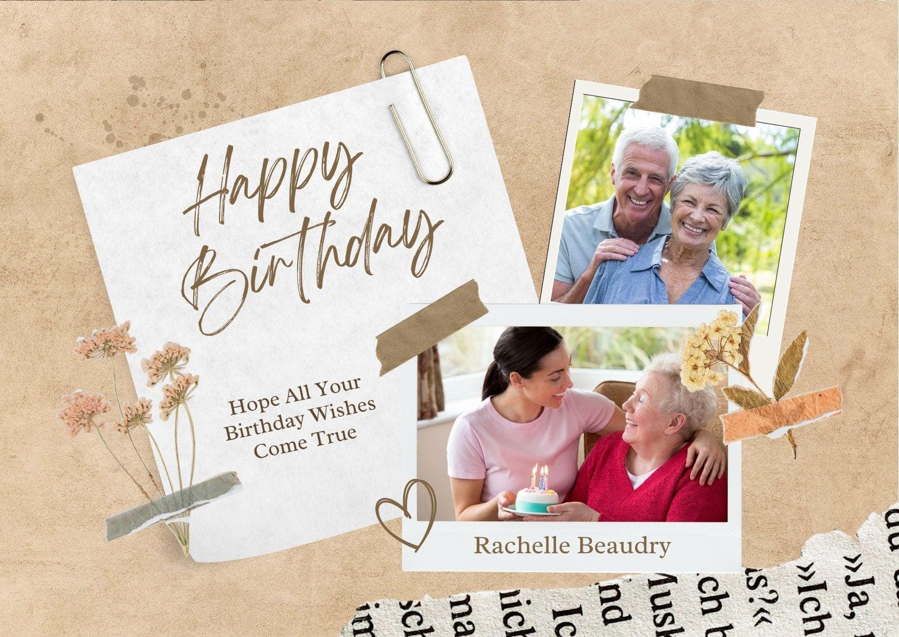 Rustic Birthday Card | Print on Kraft Paper | Instant Download | Share a Memory & Wish Sign 4