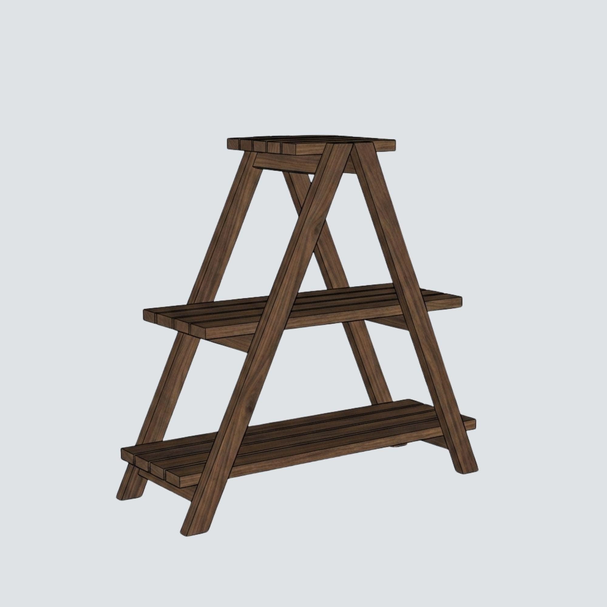 DIY Tiered Plant Stand Plans | A-Frame Wood Ladder Shelf Blueprint (Digital Download) 4