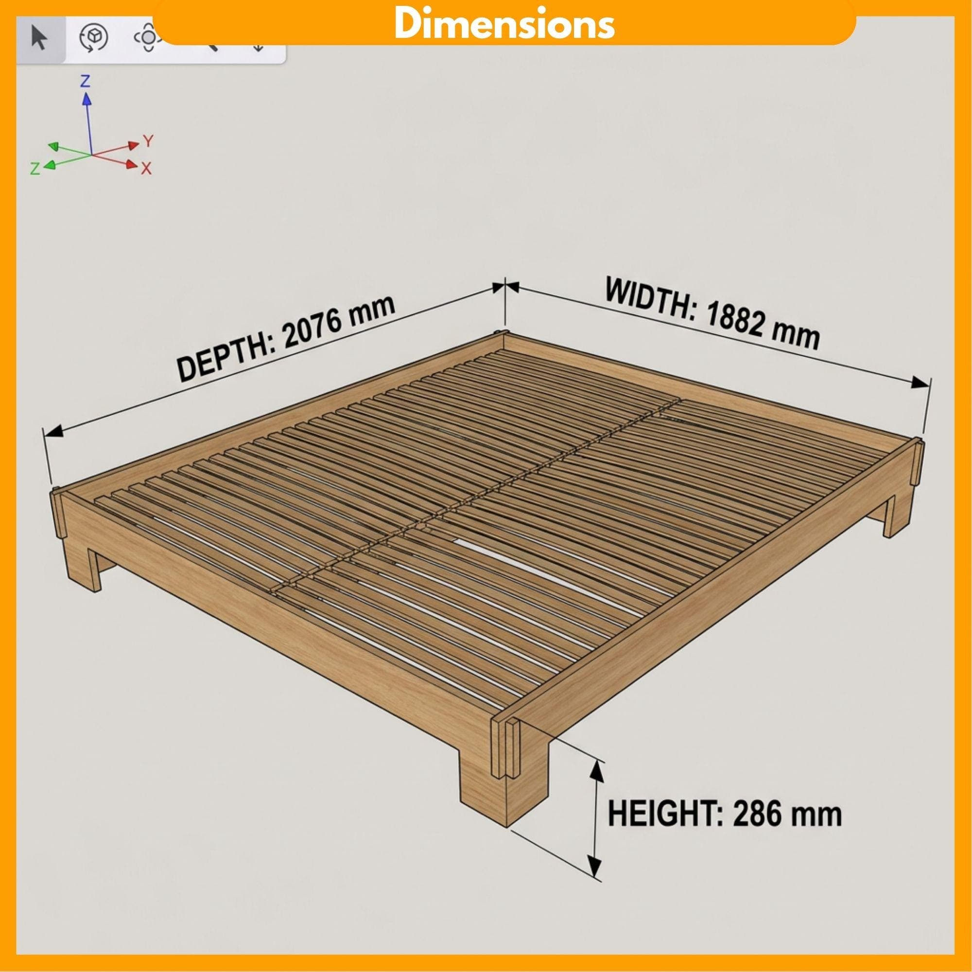 DIY Platform Bed Plans | Wooden Bed Frame Blueprint | Modern Low Profile Bed Design PDF 1
