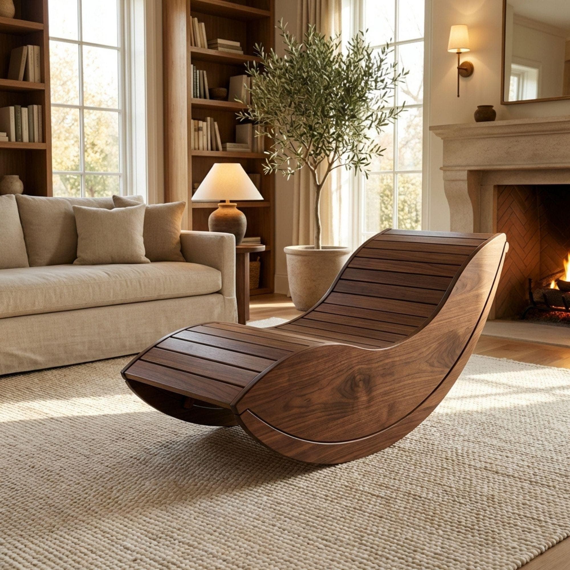 DIY Floor Rocking Chair Plans | Arc Rocking Lounger Blueprint | Oval Rocker Chair PDF 4