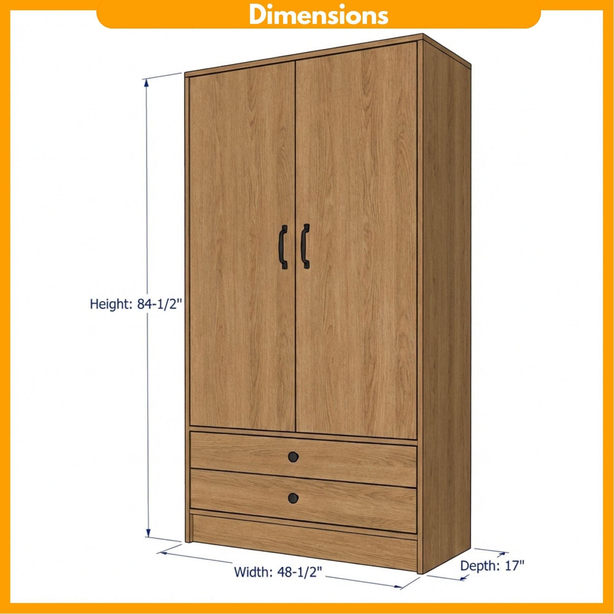 DIY Wardrobe Plan | Closet Storage Cabinet Blueprint | Wooden Tall Dresser Plans PDF 2