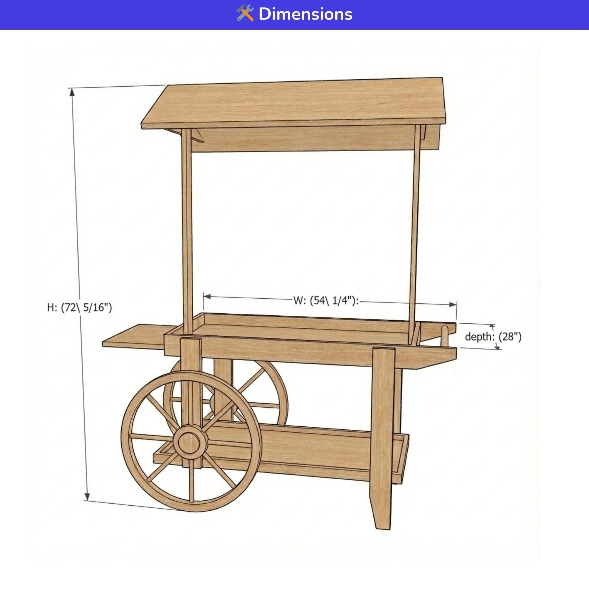 Wooden Market Cart DIY Plans | Collapsible Vendor Stall Blueprint (PDF Download) 6