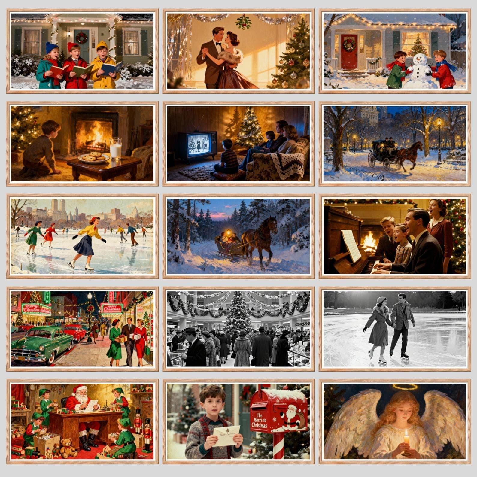 Vintage Christmas Frame TV Art: 100+ Holiday Pictures (Digital Download) 1