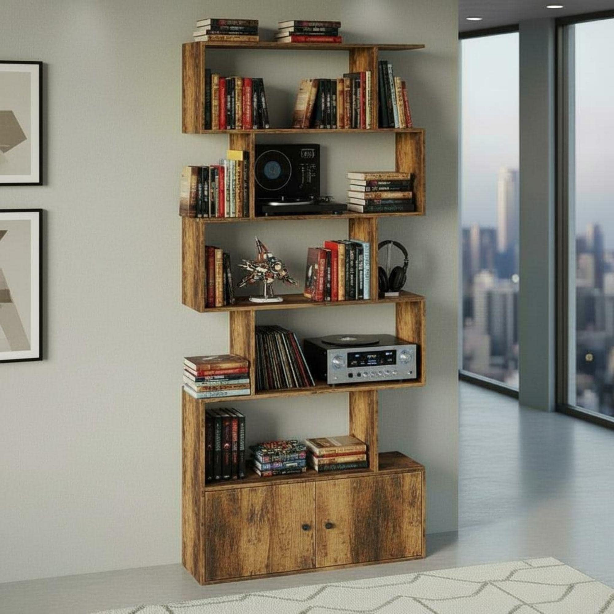 DIY Wood Bookcase Plans | Wall Shelf, Small Spaces (PDF Pattern)