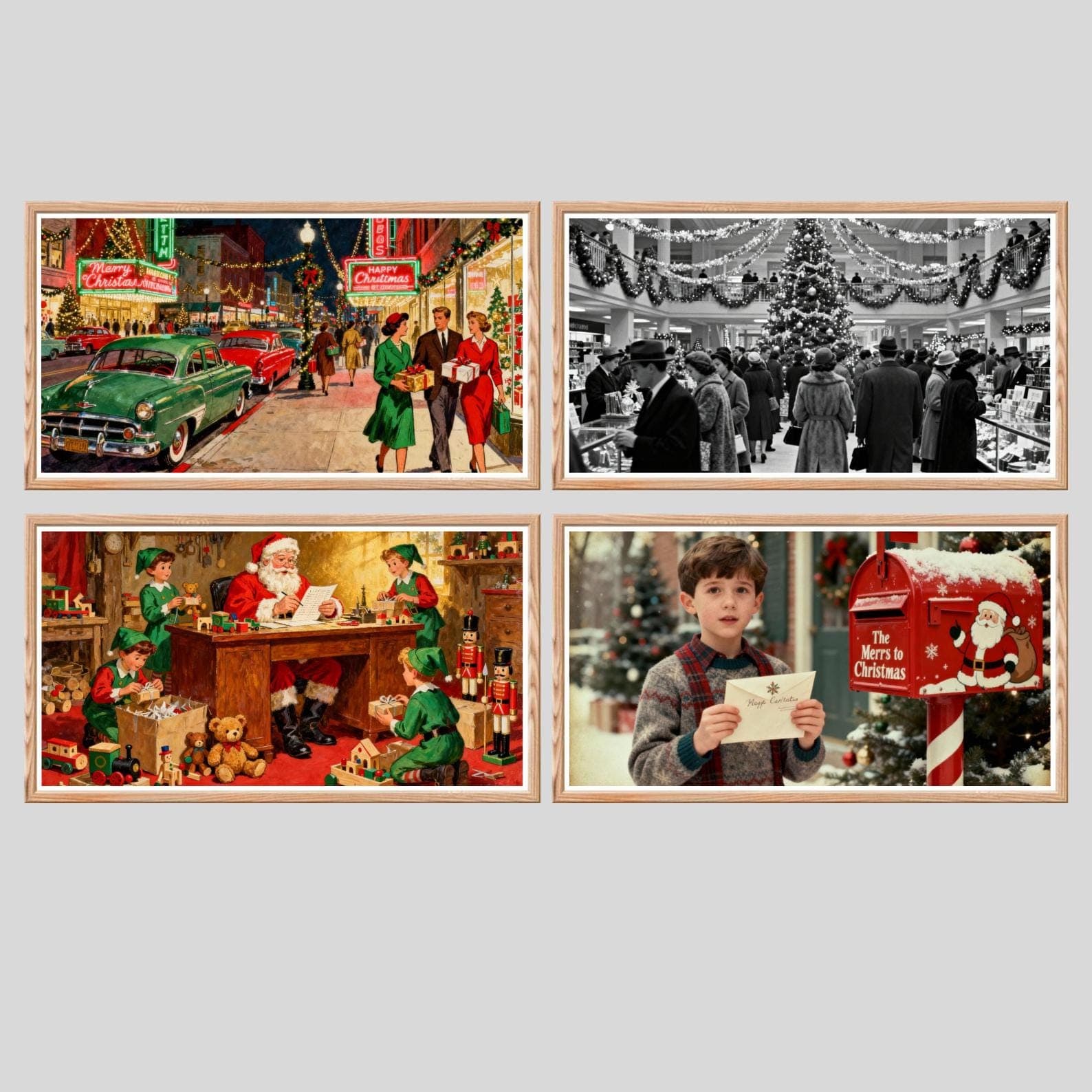 Vintage Christmas Frame TV Art: 100+ Holiday Pictures (Digital Download) 3