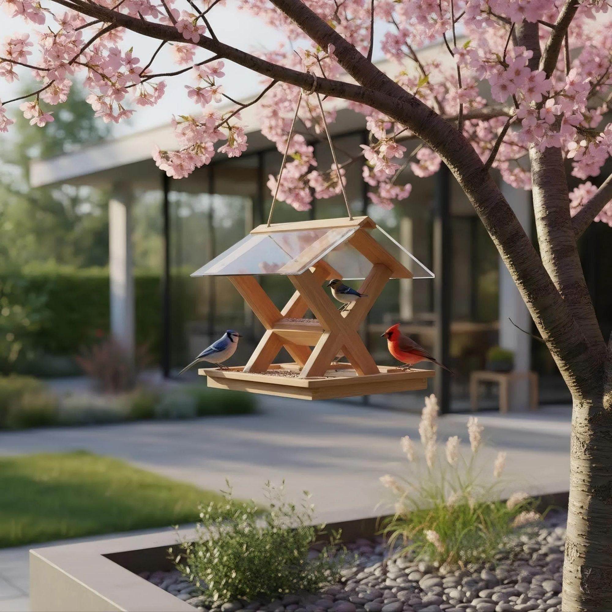 Modern Bird Feeder Plans | Hanging X-Frame Design (PDF)