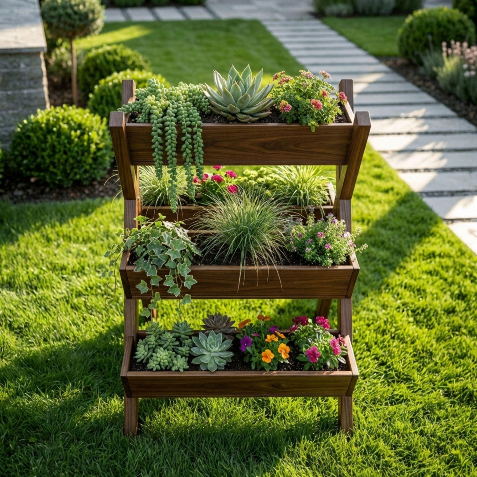 Tiered Flower Box Woodworking Plans | Vertical Garden Planter Stand Blueprint (Digital Download) 5