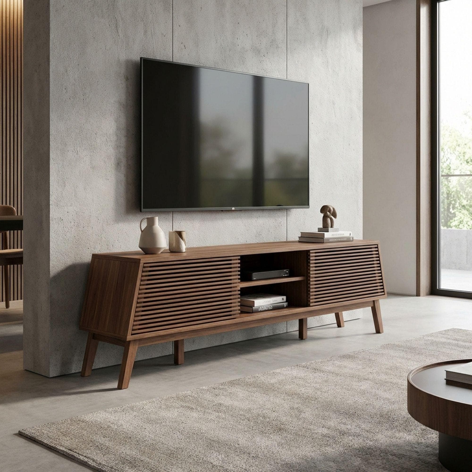 Mid Century Modern TV Console Plans | Slatted Doors Woodworking PDF 5