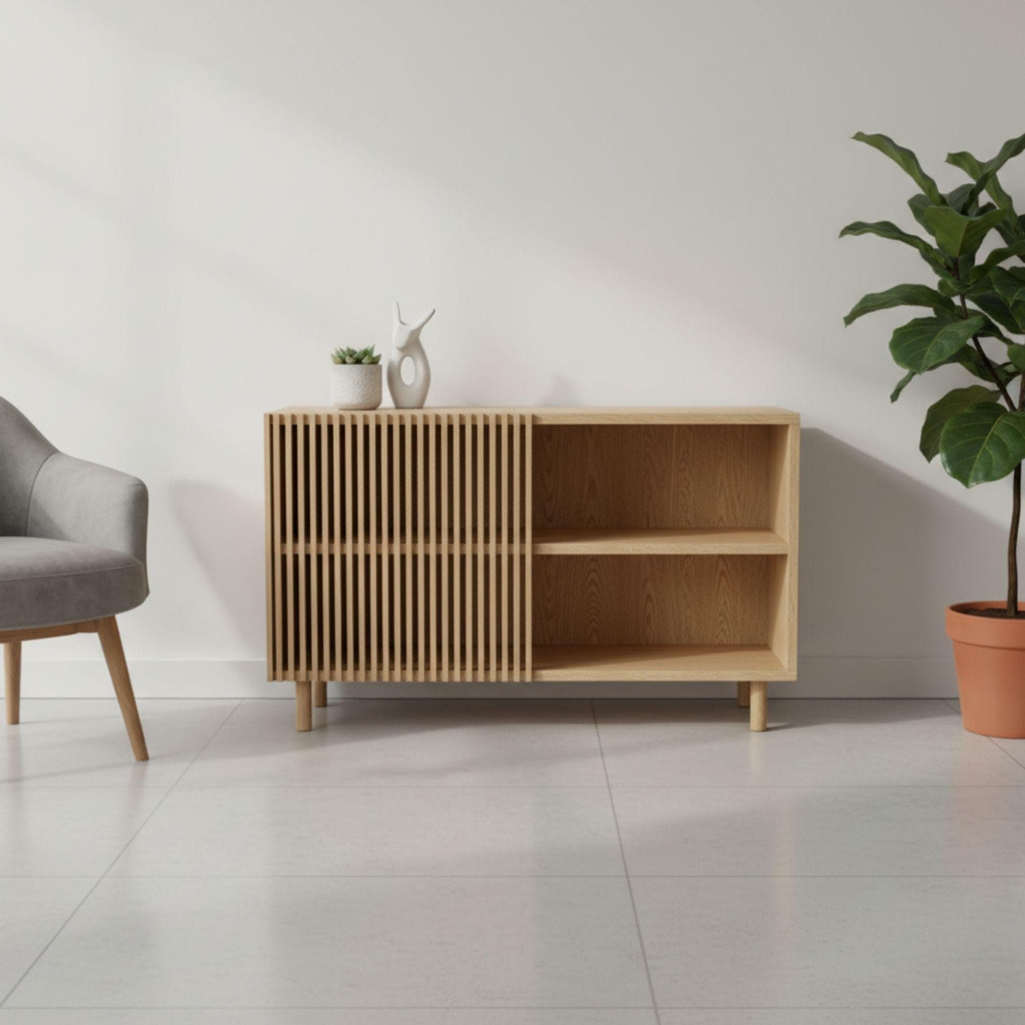 Modern Sideboard Plans | Slatted Door, Mid-Century Legs (Digital Download) 3