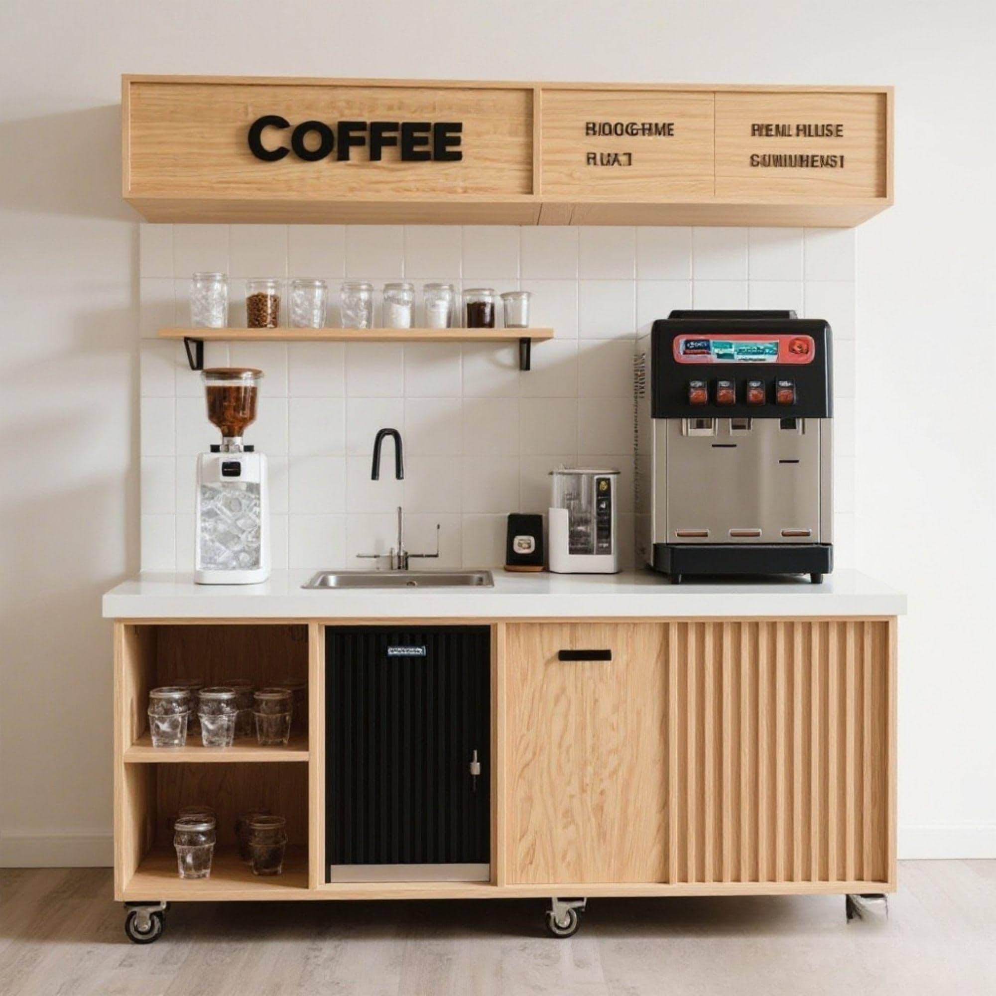 DIY Mobile Coffee Bar Plans with Ice Bin | Home Beverage Station (Digital PDF)