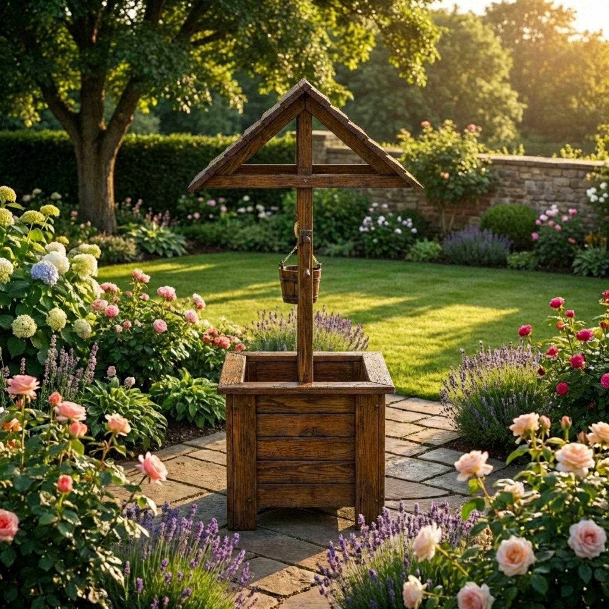 Wooden Wishing Well Plan | DIY Garden Planter, Outdoor Decor (PDF Download) 4