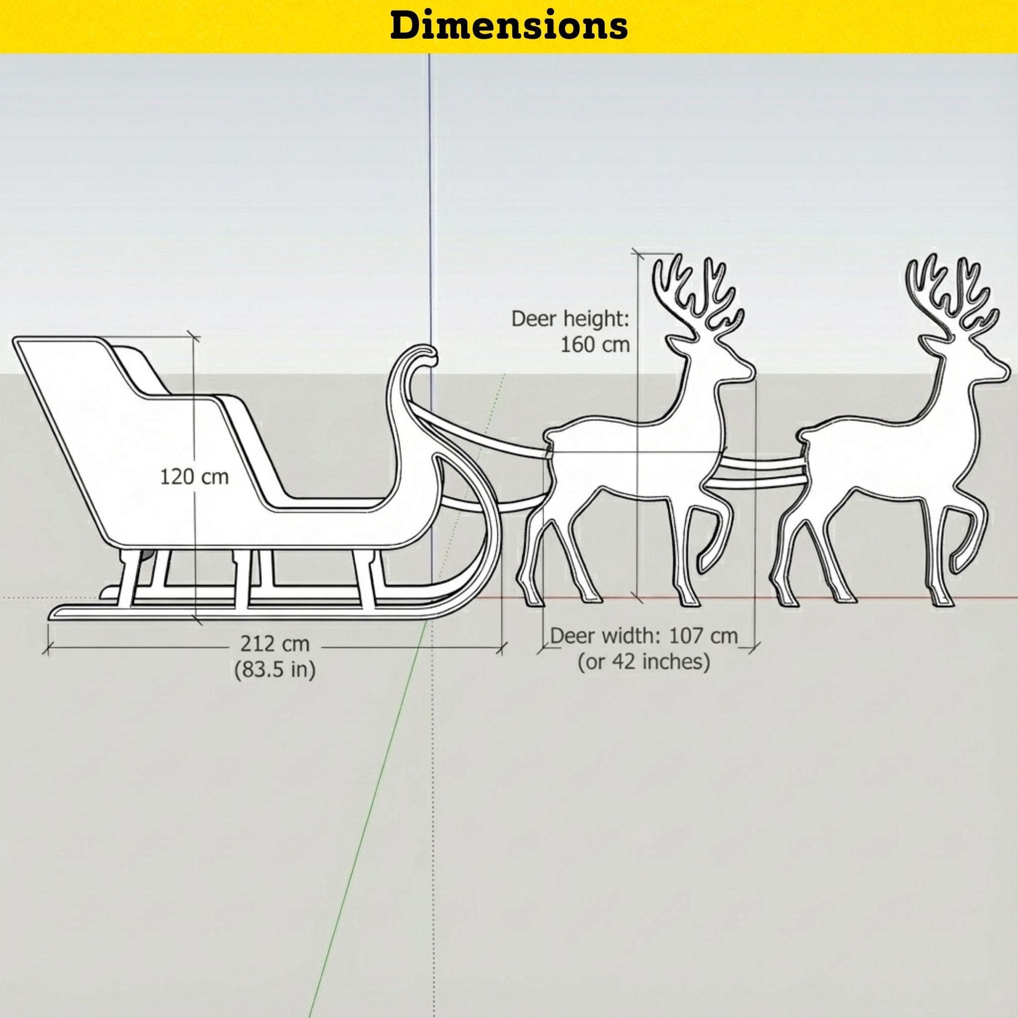 Life-Size Santa Sleigh & Reindeer Plans | 2D Plywood Template for Outdoor Christmas Decor | DIY Silhouette Pattern | PDF Woodworking 4