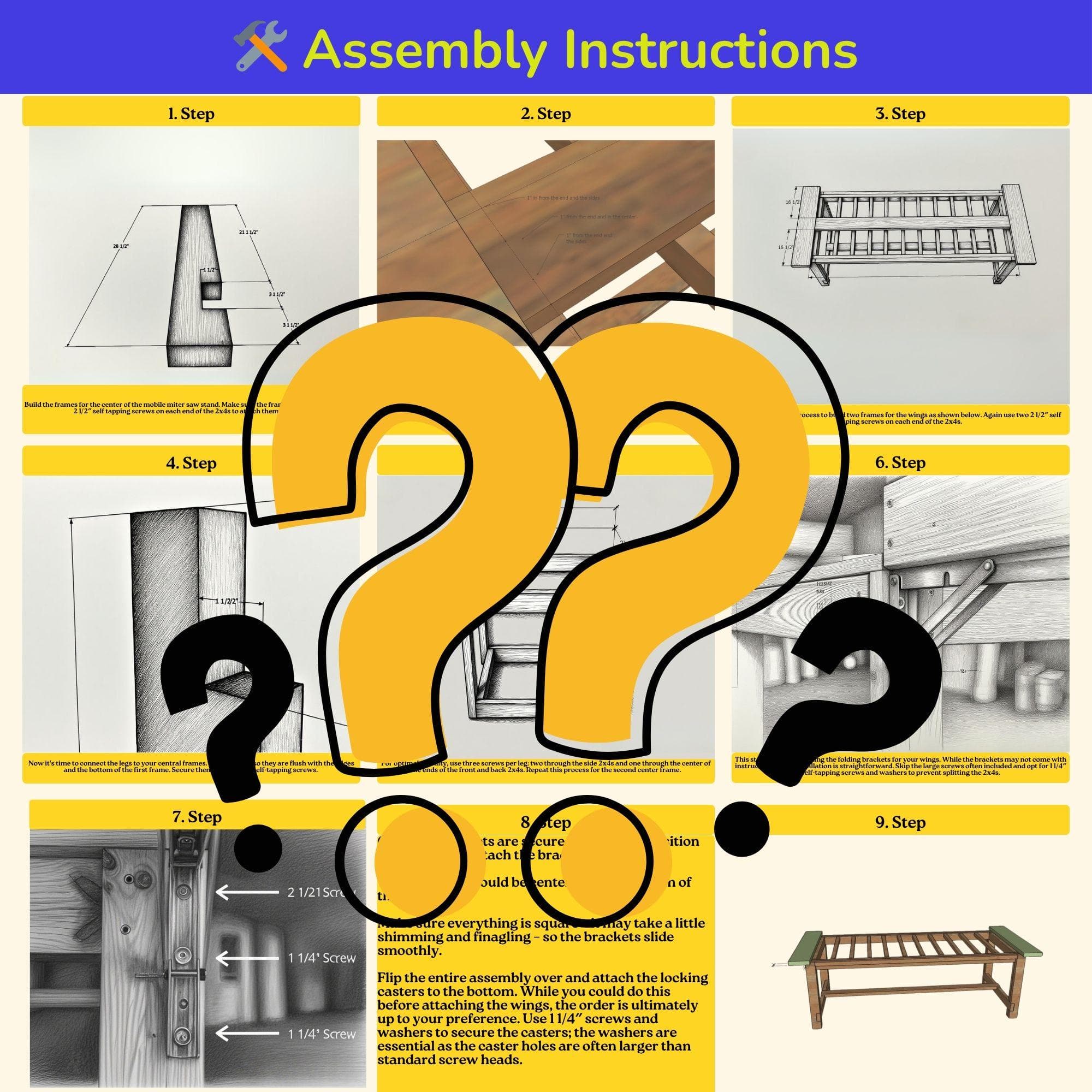 DIY 12 ft Farmhouse Table Plans | Rustic Outdoor Bench Table (Digital Download) 6