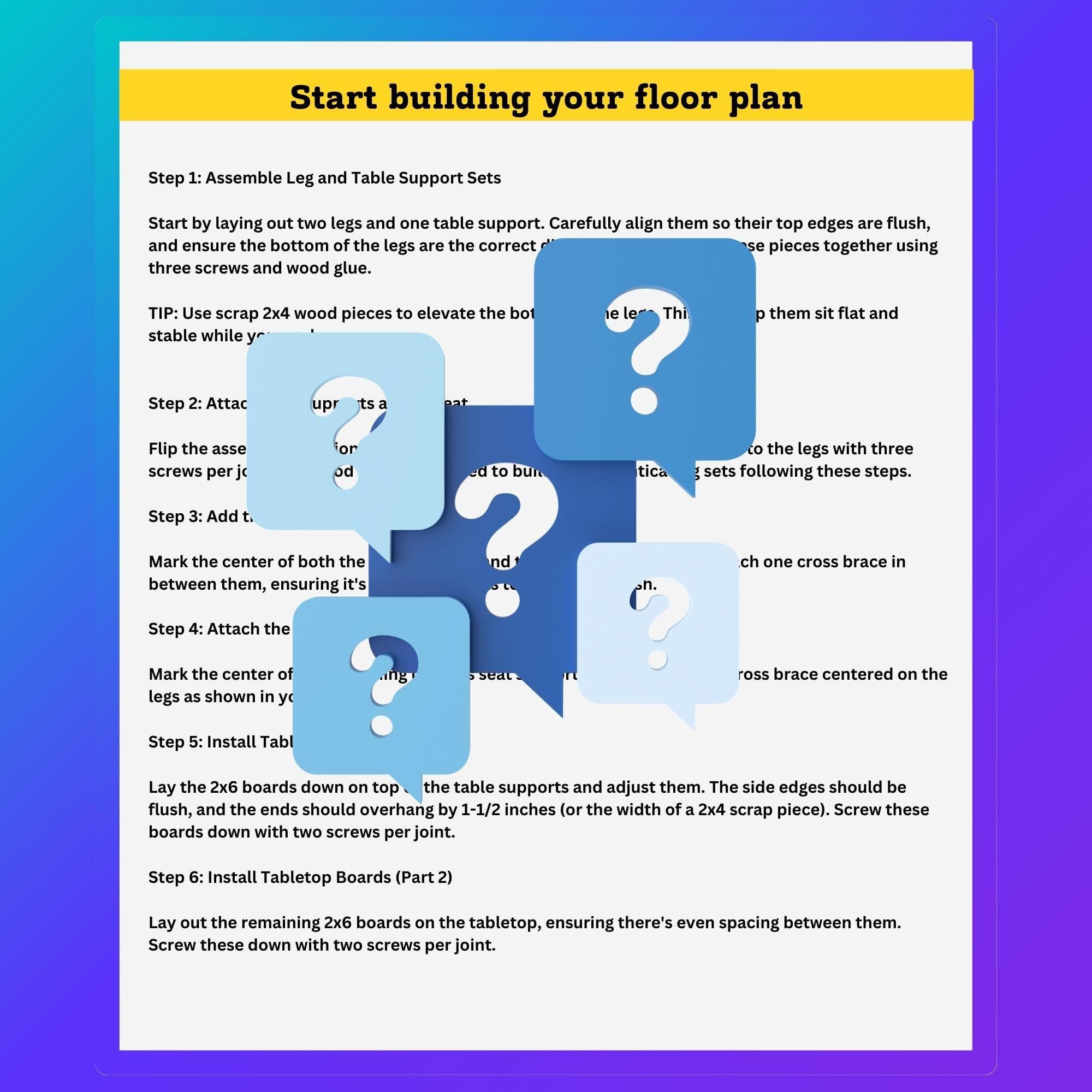 DIY Farmhouse Picnic Table Plans | Outdoor Furniture (PDF Pattern) 3