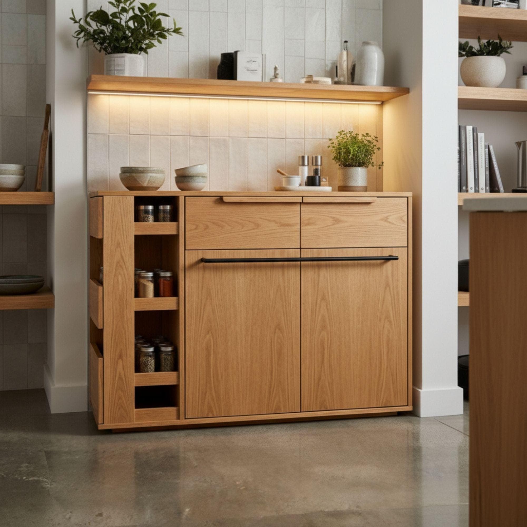 Narrow Sideboard DIY Plans | Space-Saving Buffet Cabinet Blueprint (PDF Download) 3