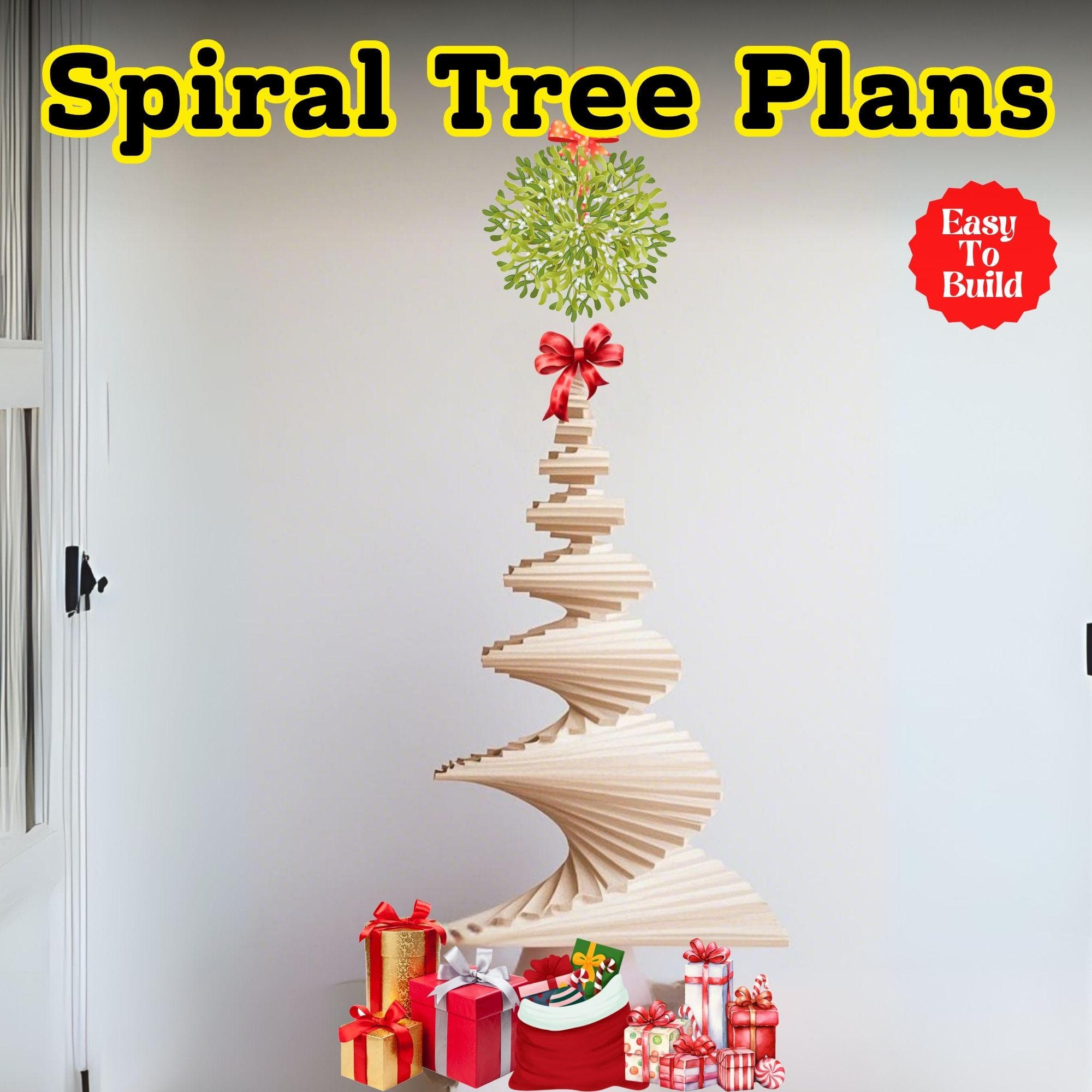 Spiral Wooden Christmas Tree plans | DIY Spiral Christmas Tree, One Board Spiral Tree, Build Plan | Landscape Tree Plan PDF Printable 1