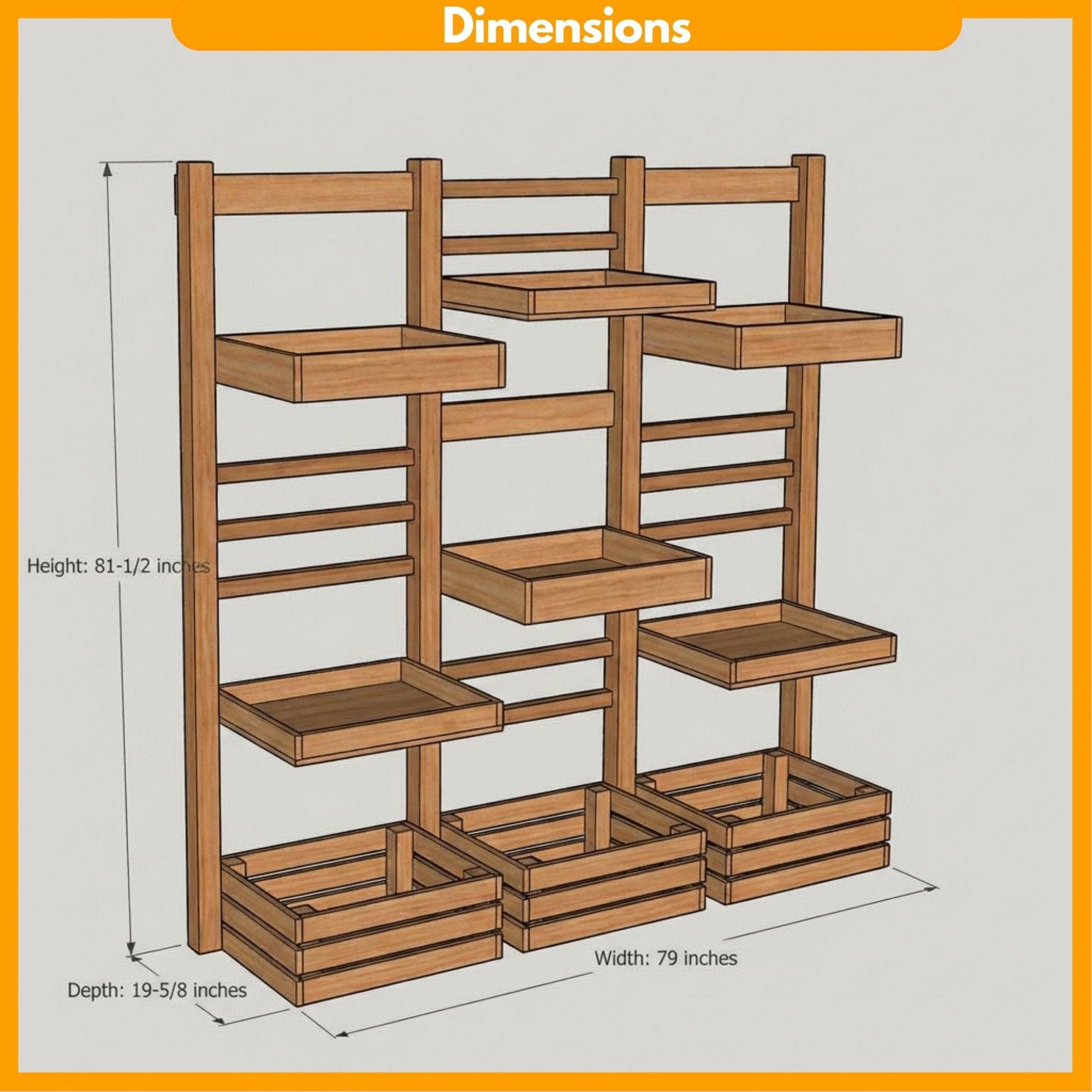DIY Plant Stand Plans | Multi Tier Flower Pot Stand Blueprint |Outdoor Wooden Shelves PDF 1
