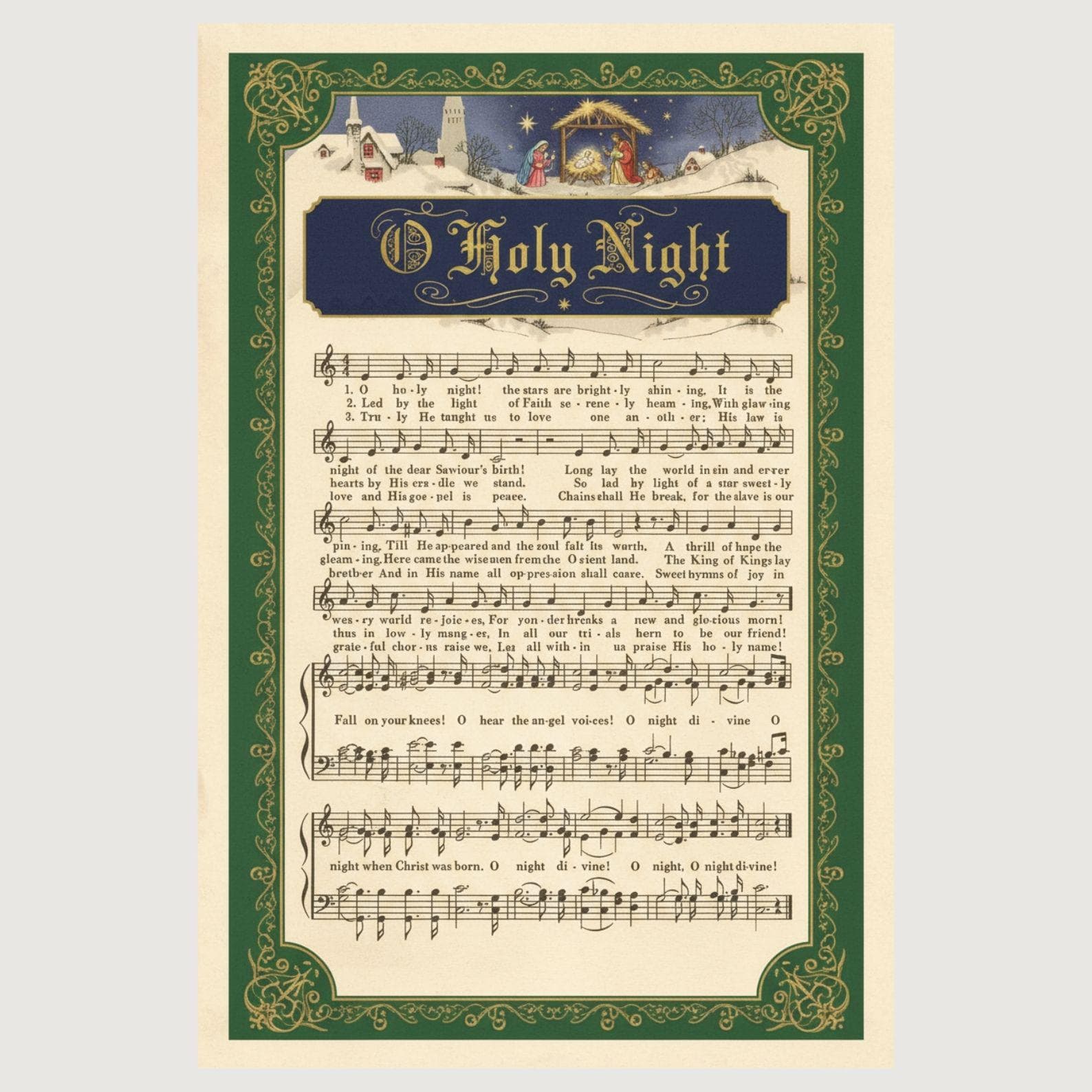 Vintage Christmas Carol Sheet Music Prints, Set of 5 (Digital Download) 7