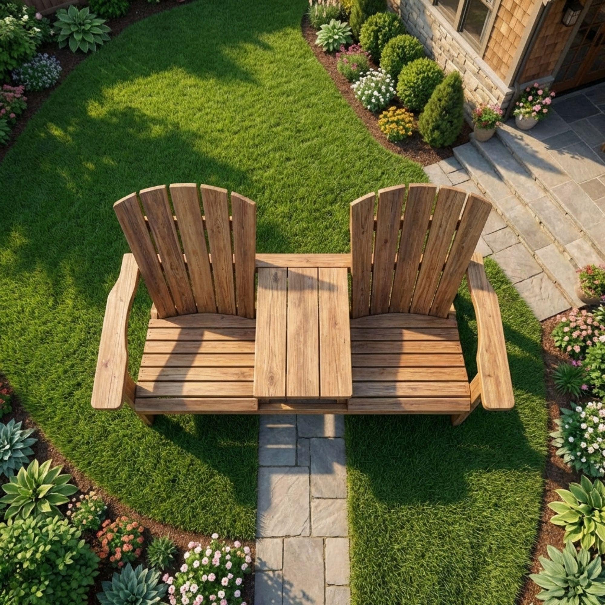 DIY Outdoor Double Chair Plans | Wooden Porch Furniture Blueprint | Double Seat Bench with Table PDF 4