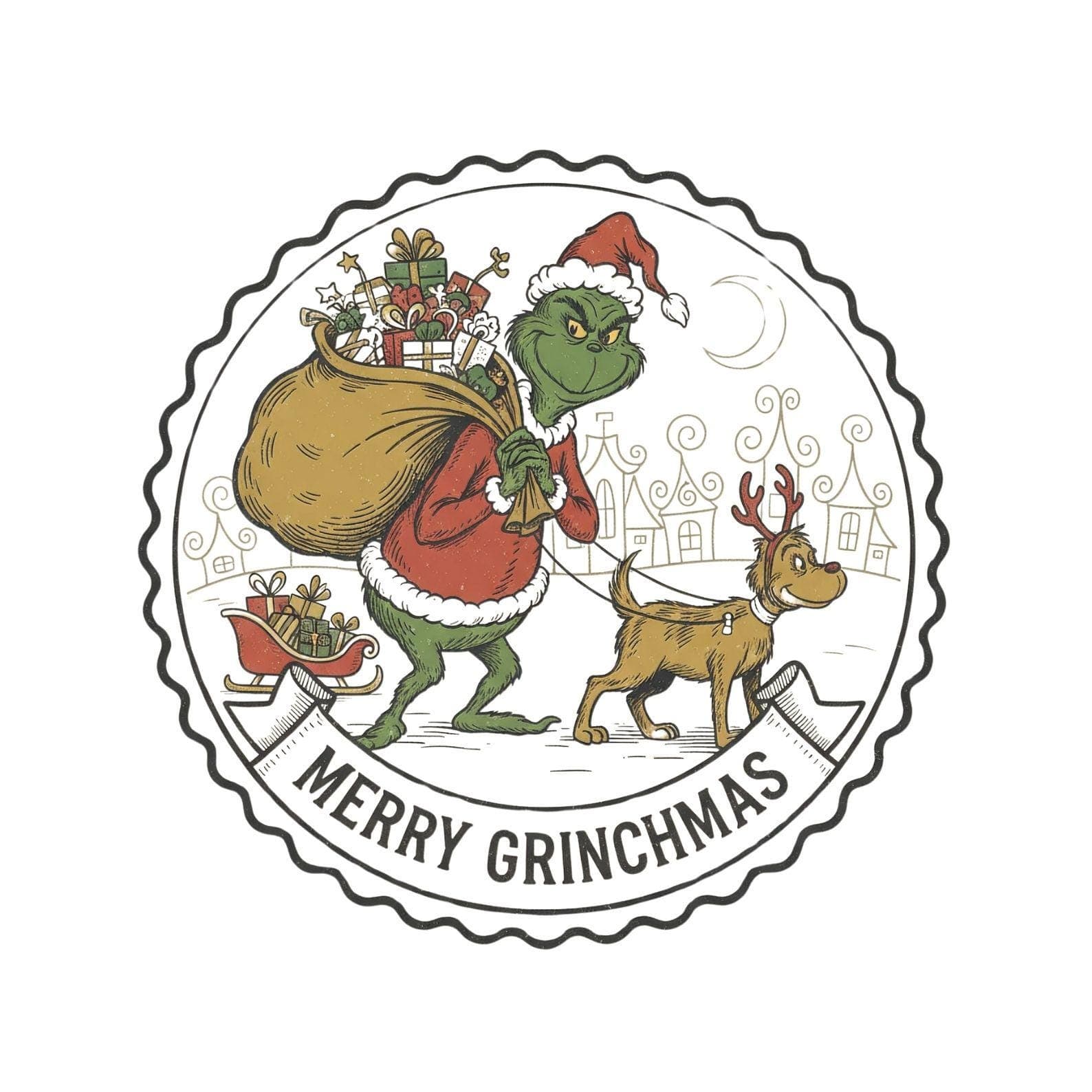 Grinch and Max Dog Christmas Tree SVG, PNG, JPG Bundle | 8