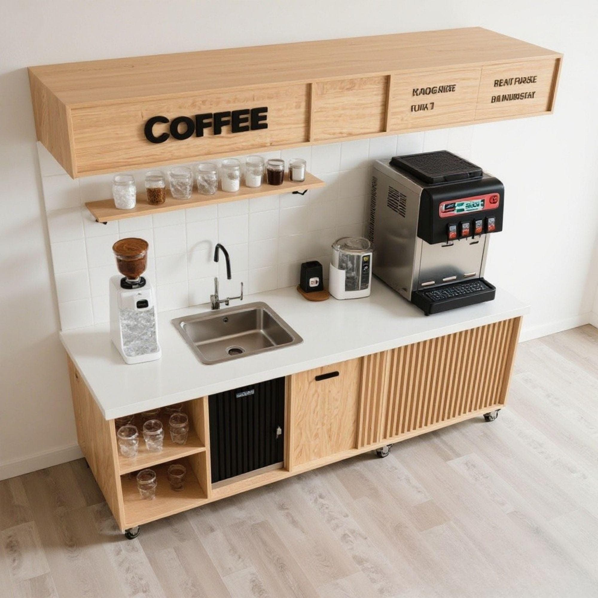DIY Mobile Coffee Bar Plans with Ice Bin | Home Beverage Station (Digital PDF) 2