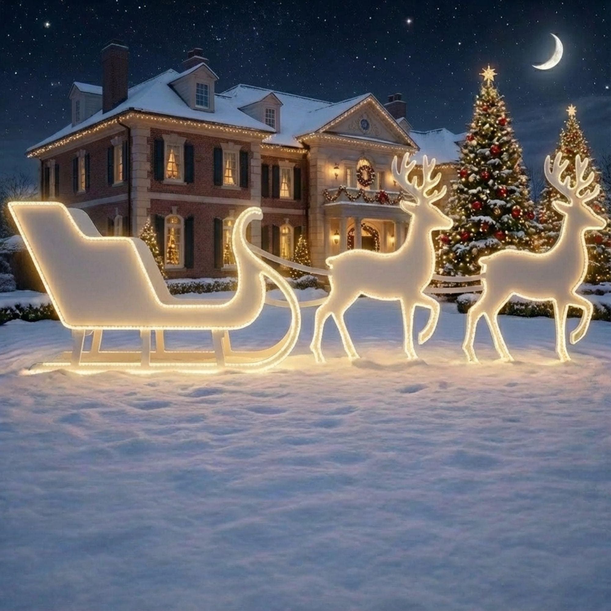 Life-Size Santa Sleigh & Reindeer Plans | 2D Plywood Template for Outdoor Christmas Decor | DIY Silhouette Pattern | PDF Woodworking 2