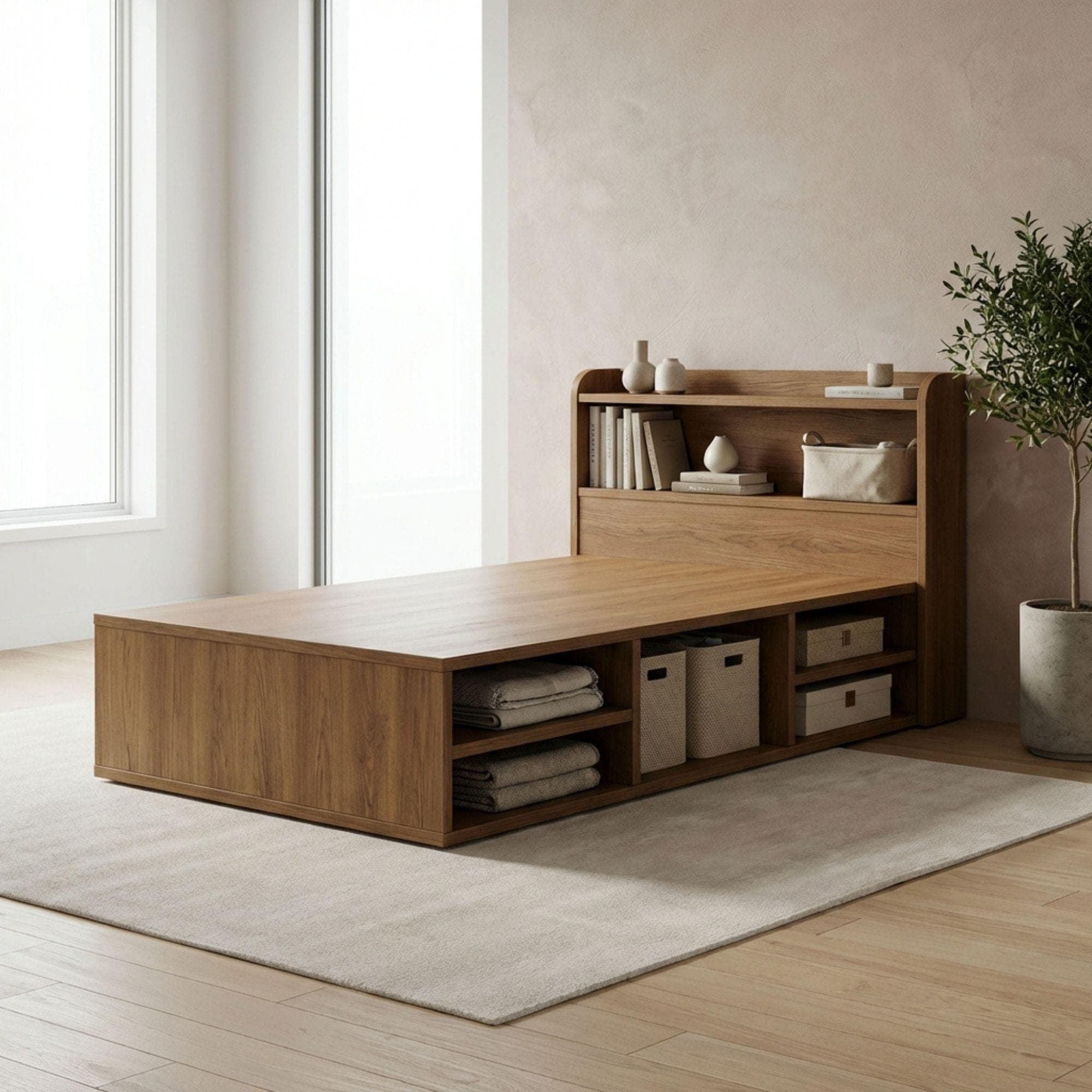 Single Bed Storage Plans | Minimalist Platform Woodworking (Digital Download) 3