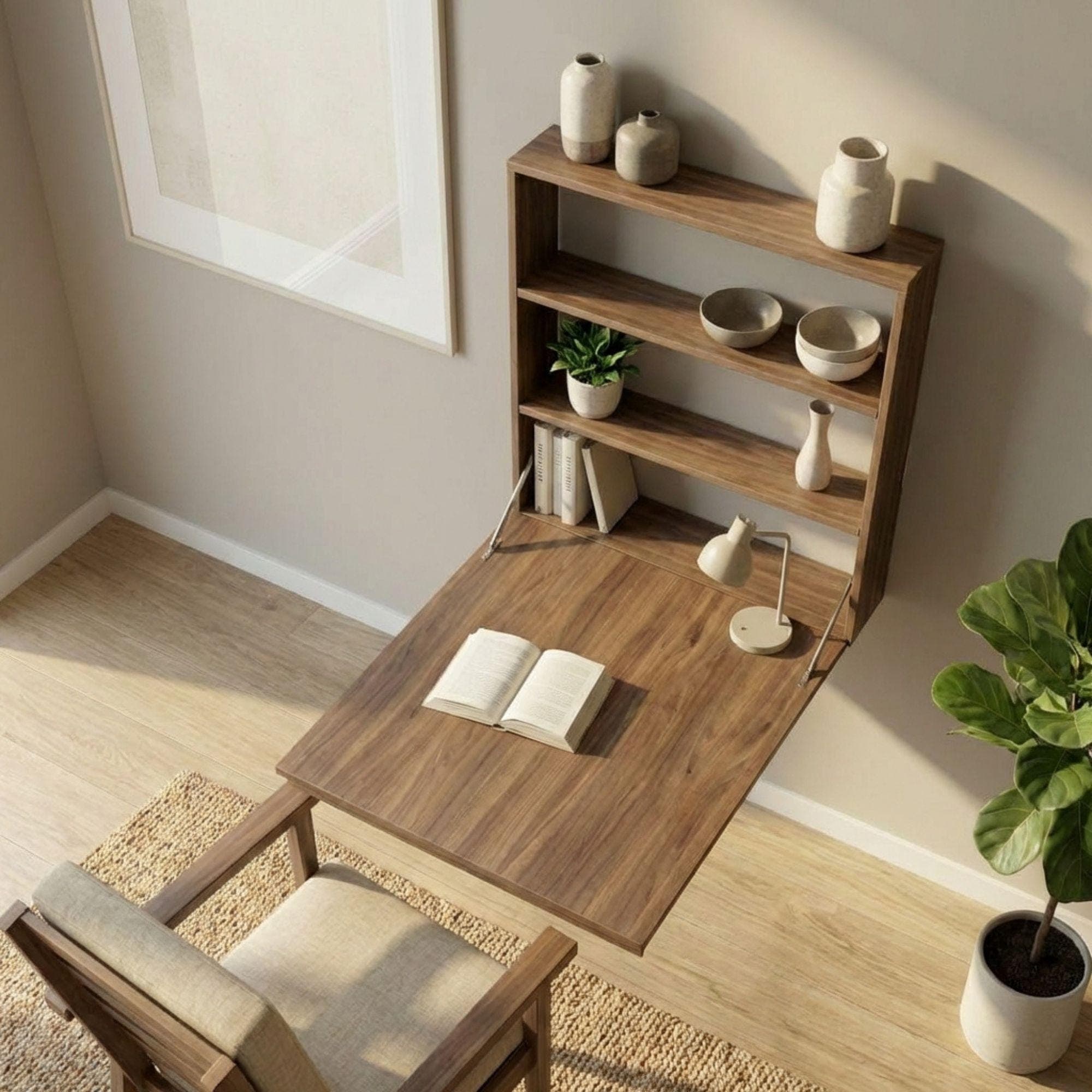 DIY Murphy Desk Plans | Wall Mounted Fold Down Table Blueprint (Digital Download) 4