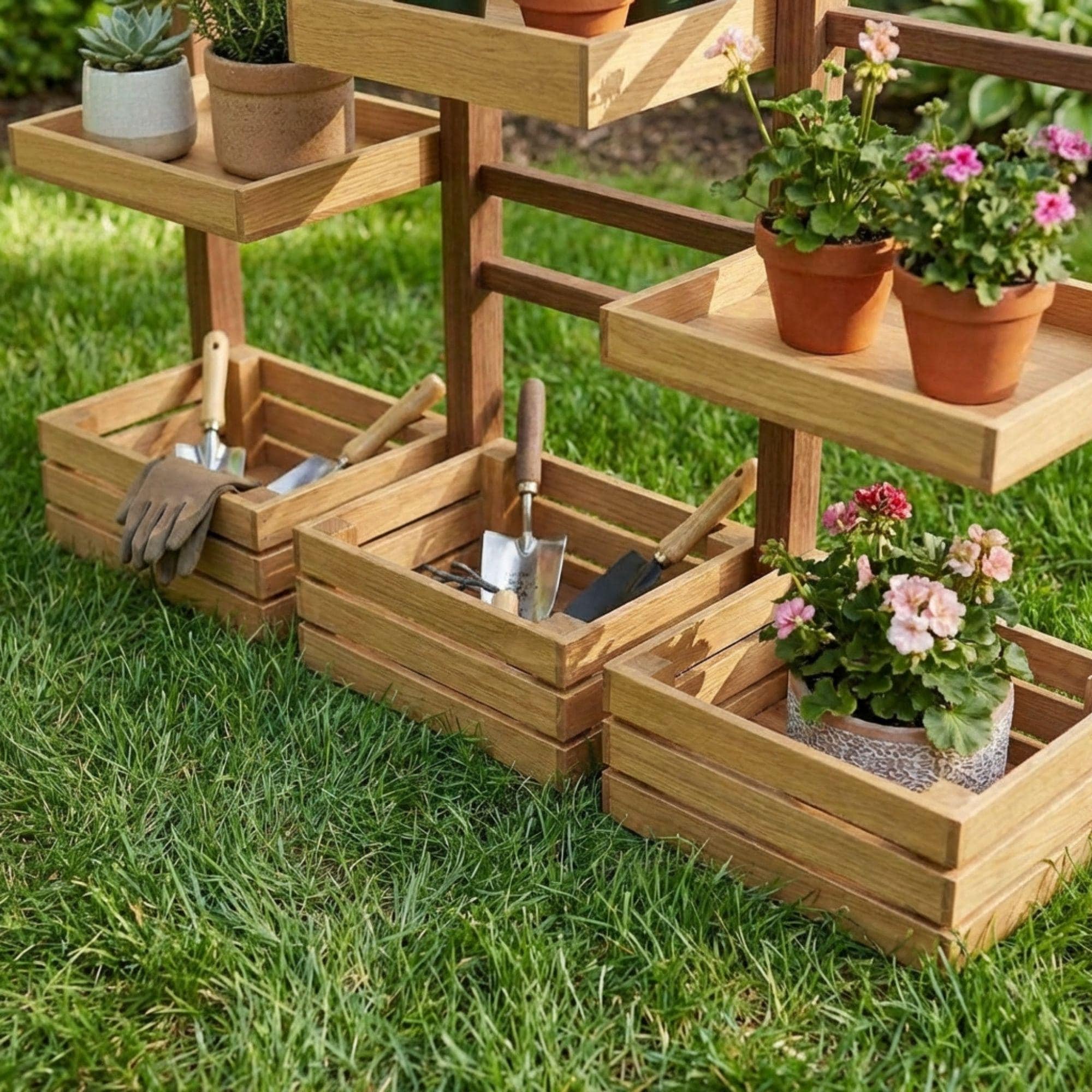 DIY Plant Stand Plans | Multi Tier Flower Pot Stand Blueprint |Outdoor Wooden Shelves PDF 5
