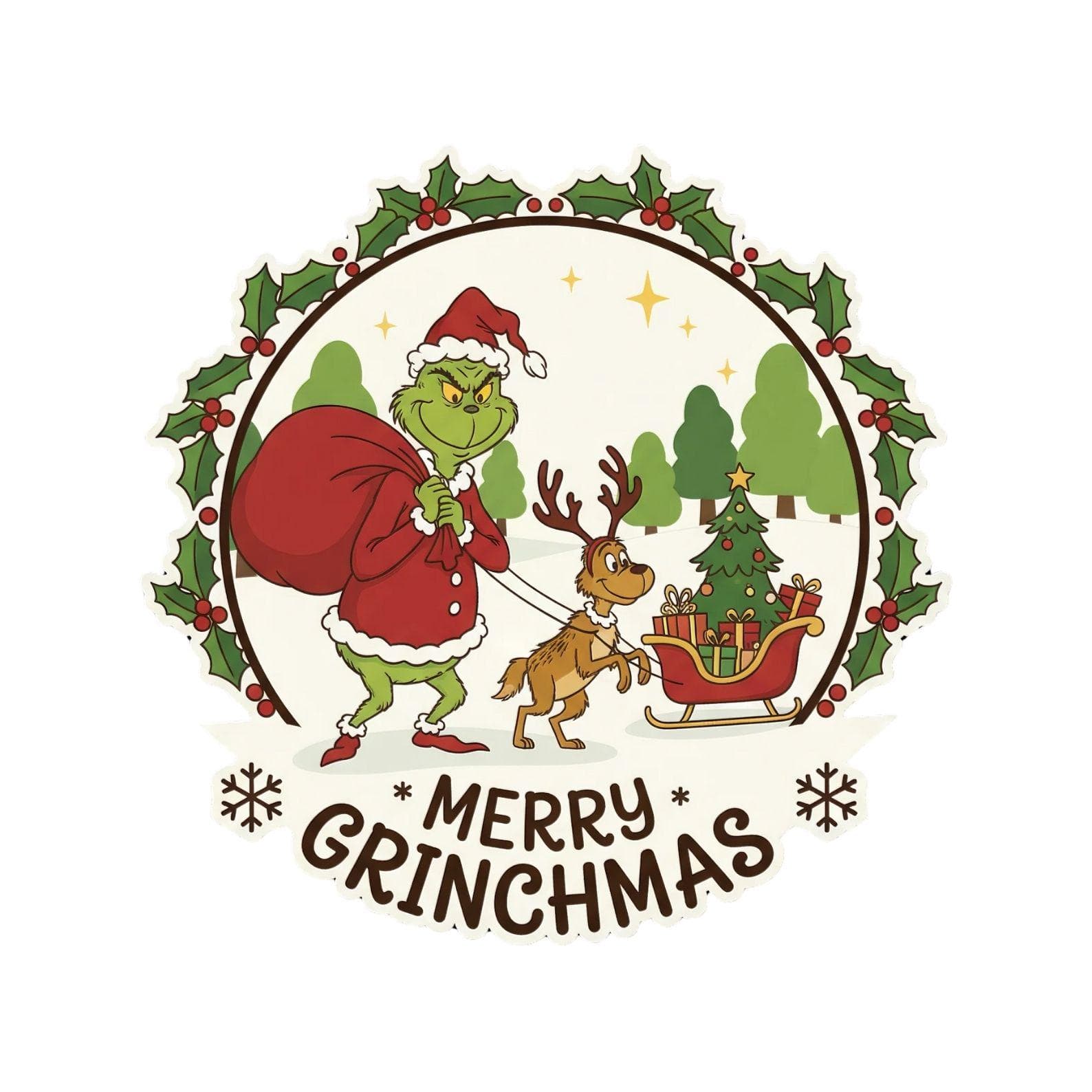 Grinch and Max Dog Christmas Tree SVG, PNG, JPG Bundle | 7