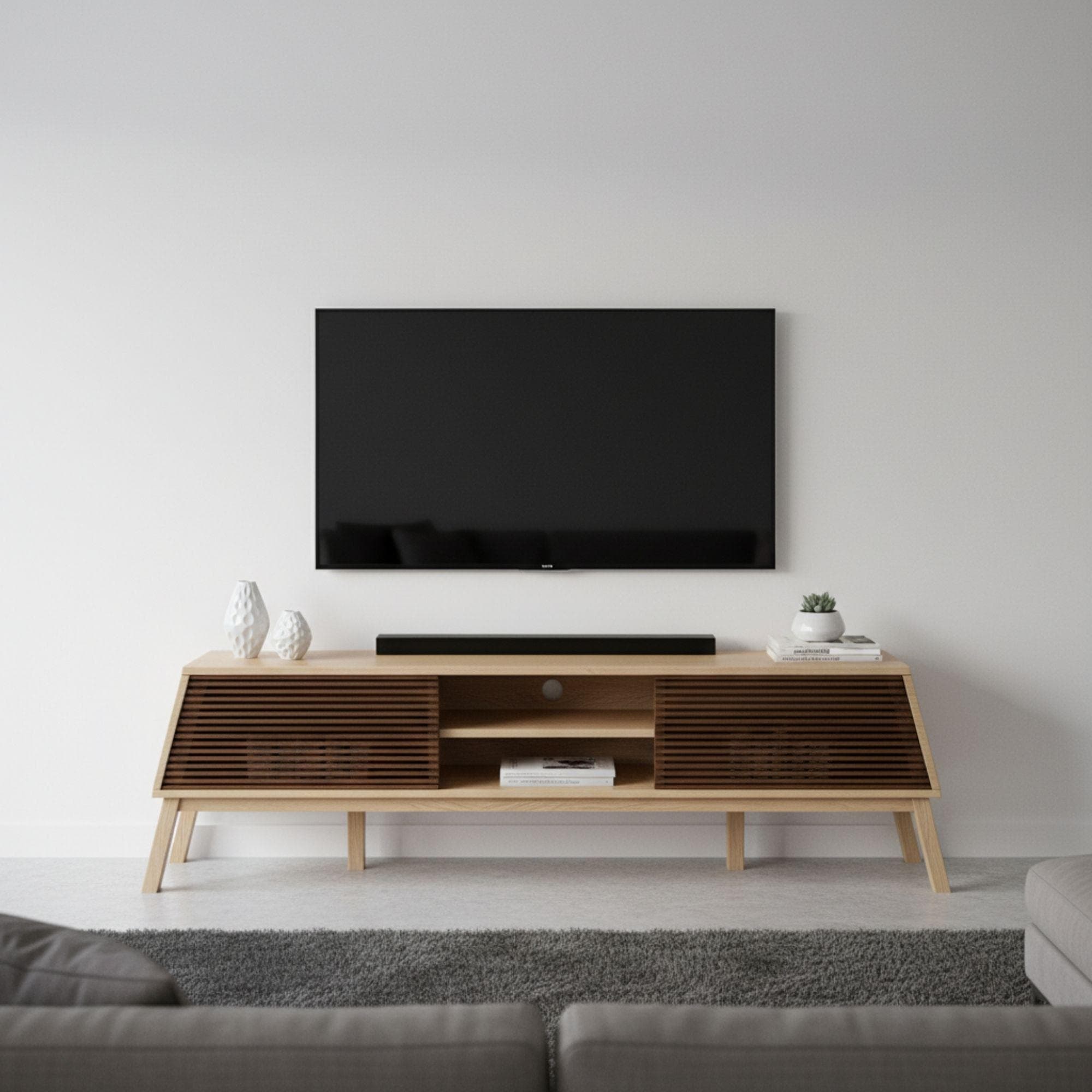 Mid Century Modern TV Console Plans | Slatted Doors Woodworking PDF 4