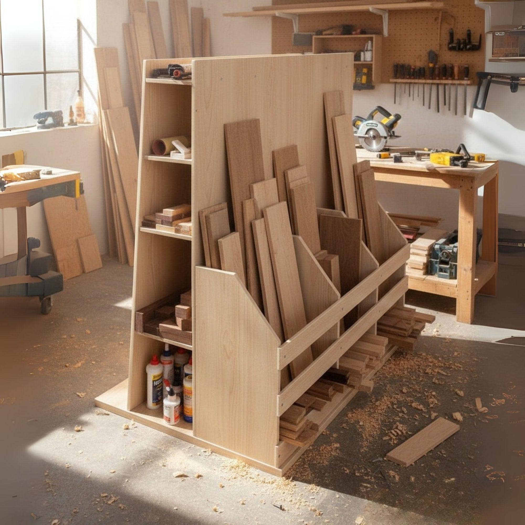 Mobile Lumber Storage Cart DIY Plan: Scrapwood Organizer (PDF) 1