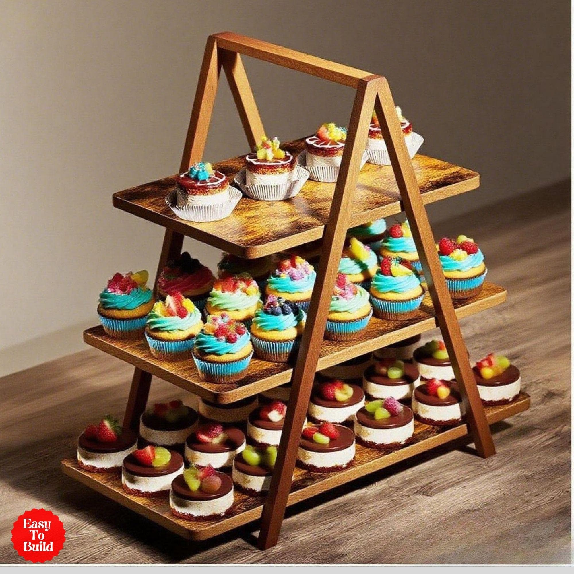 DIY Tiered Display Stand Plan: Craft Fair & Wedding (PDF Download)