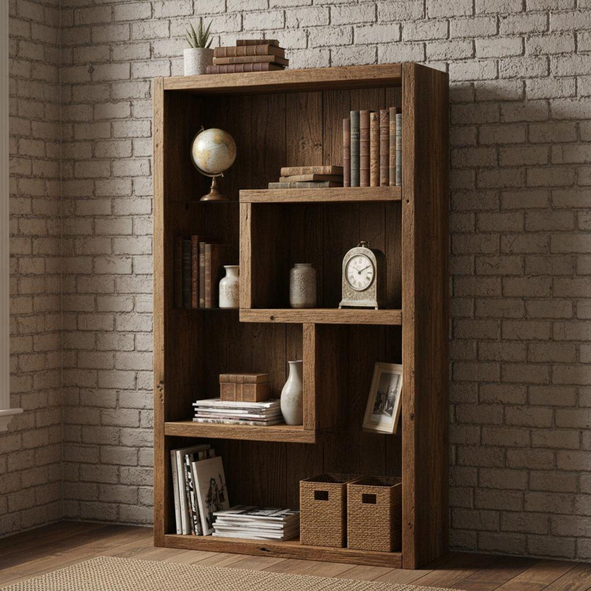 DIY Bookcase Plans PDF | Easy-to-Build Wooden Bookshelf, Wall Shelf Project | Minimalist Mid-Century Furniture