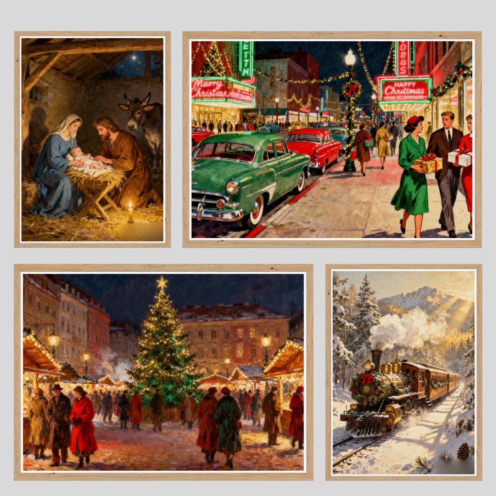 Vintage Christmas Prints Bundle | 100+ Holiday Digital Art (Download) 1