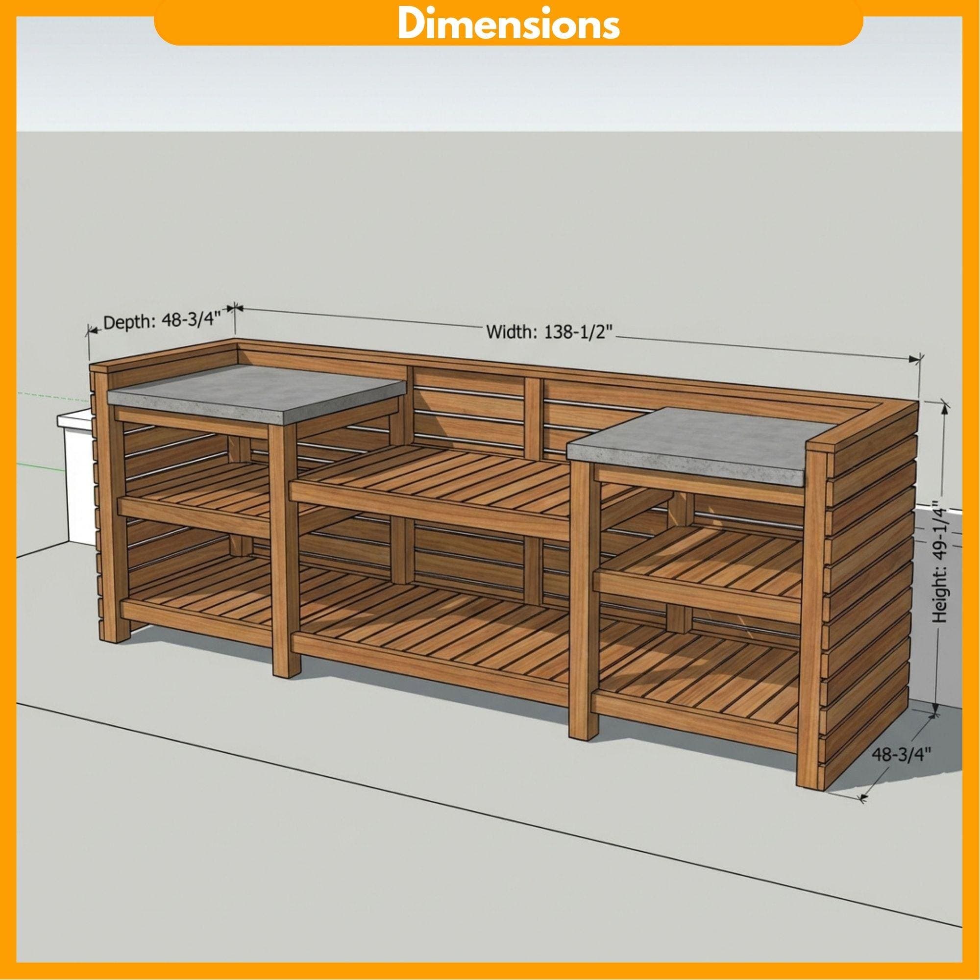 DIY Outdoor Grill Station Plans | BBQ Kitchen Cart Blueprint | Wooden Grill Table Build Guide 1