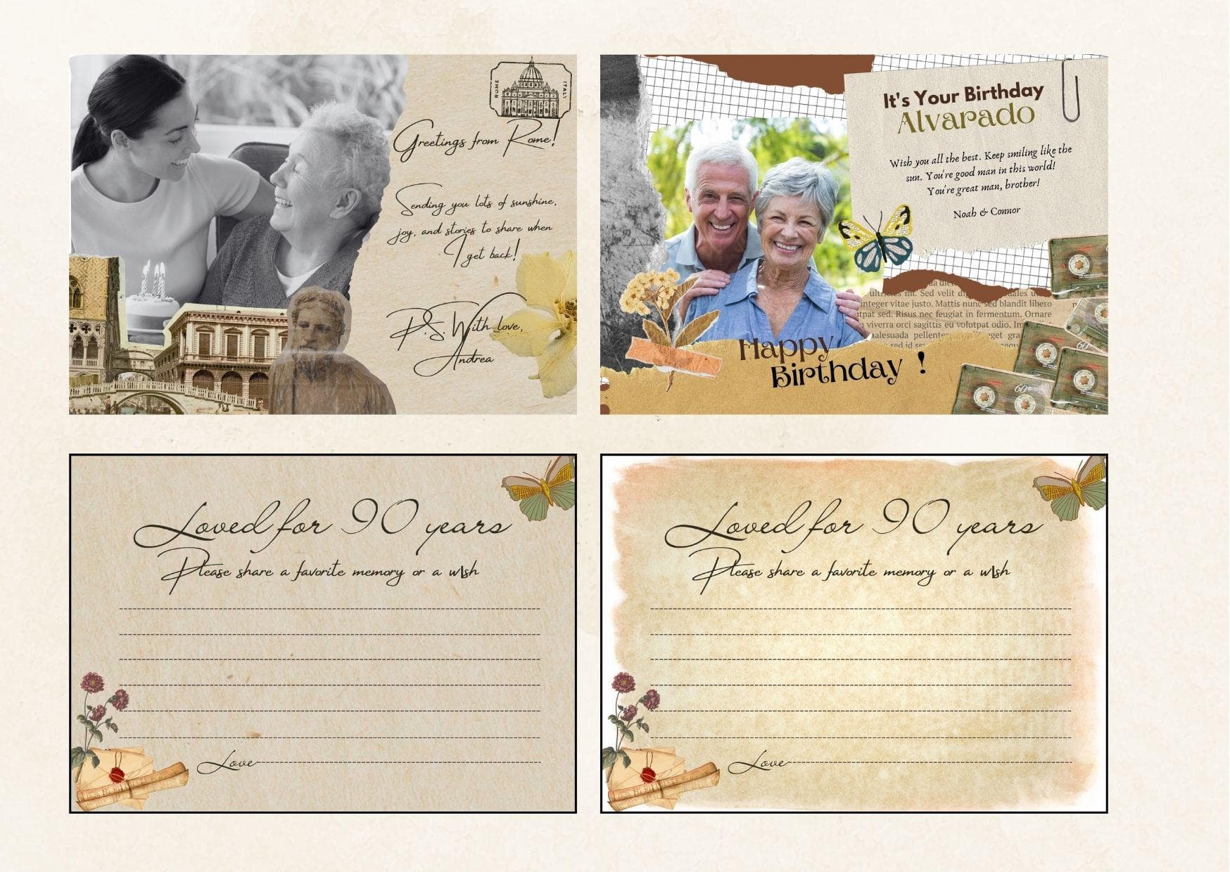 Rustic Birthday Card | Print on Kraft Paper | Instant Download | Share a Memory & Wish Sign 2