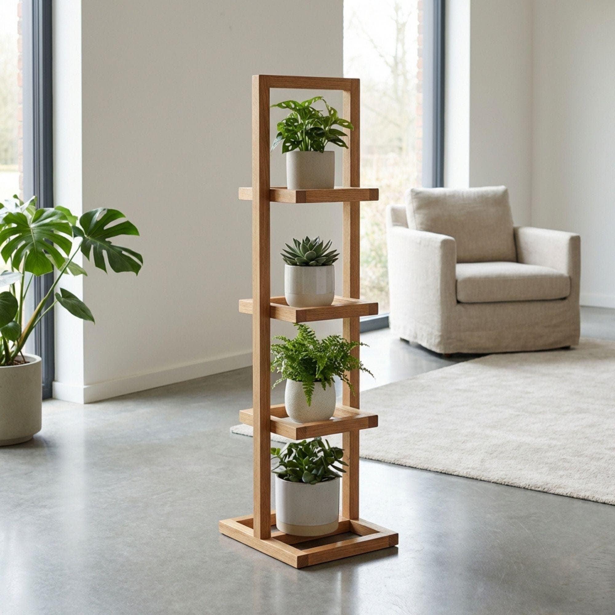 Outdoor Wood Plant Stand DIY Plan | 4-Tier Stepped Planter Woodworking Blueprint (Digital Download) 2