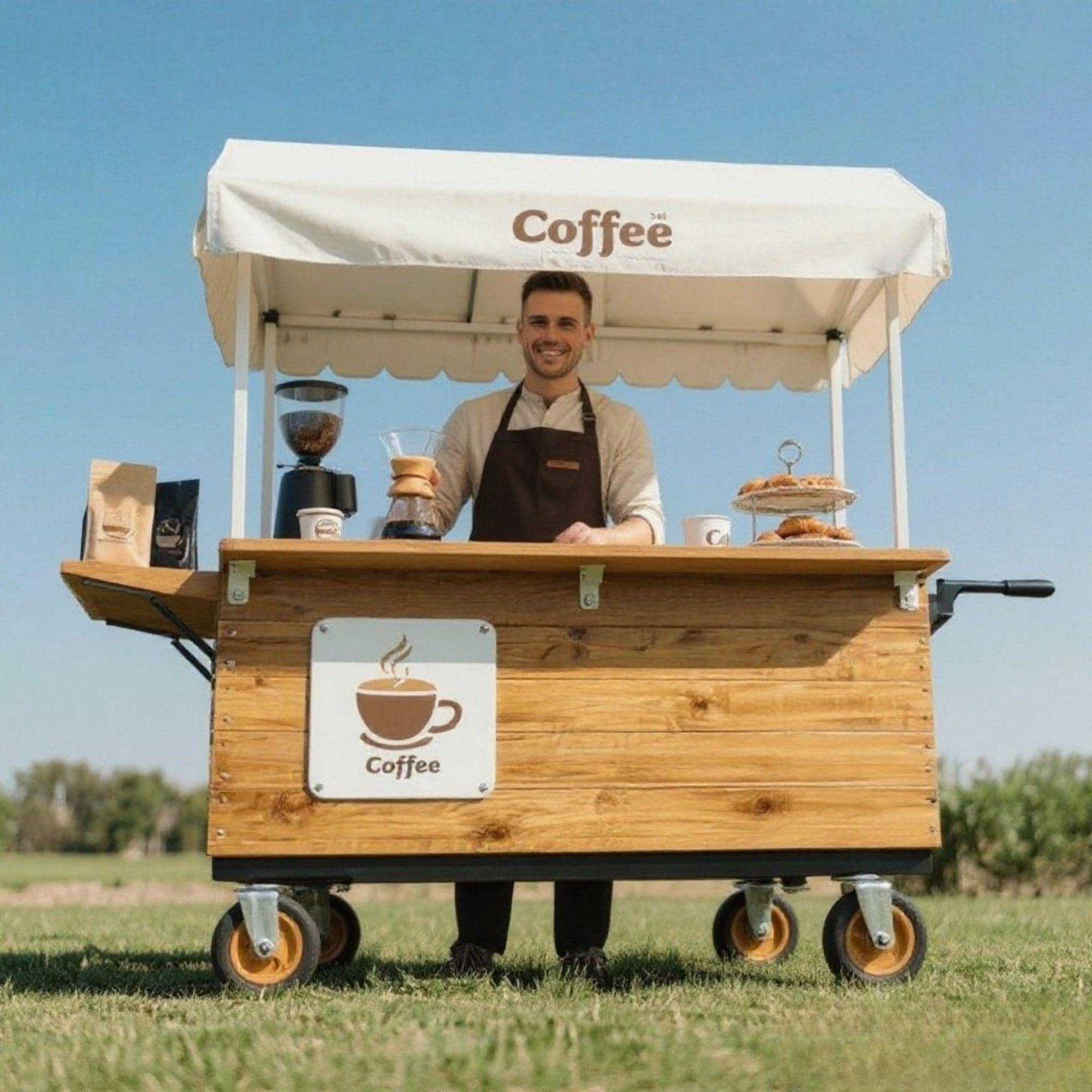 DIY Mobile Bar Cart | Coffee Cart | Custom Food Cart Plan PDF | Wedding Cart | Collapsible Beverage Cart | Vendor Cart | Foldable Bar Cart 3