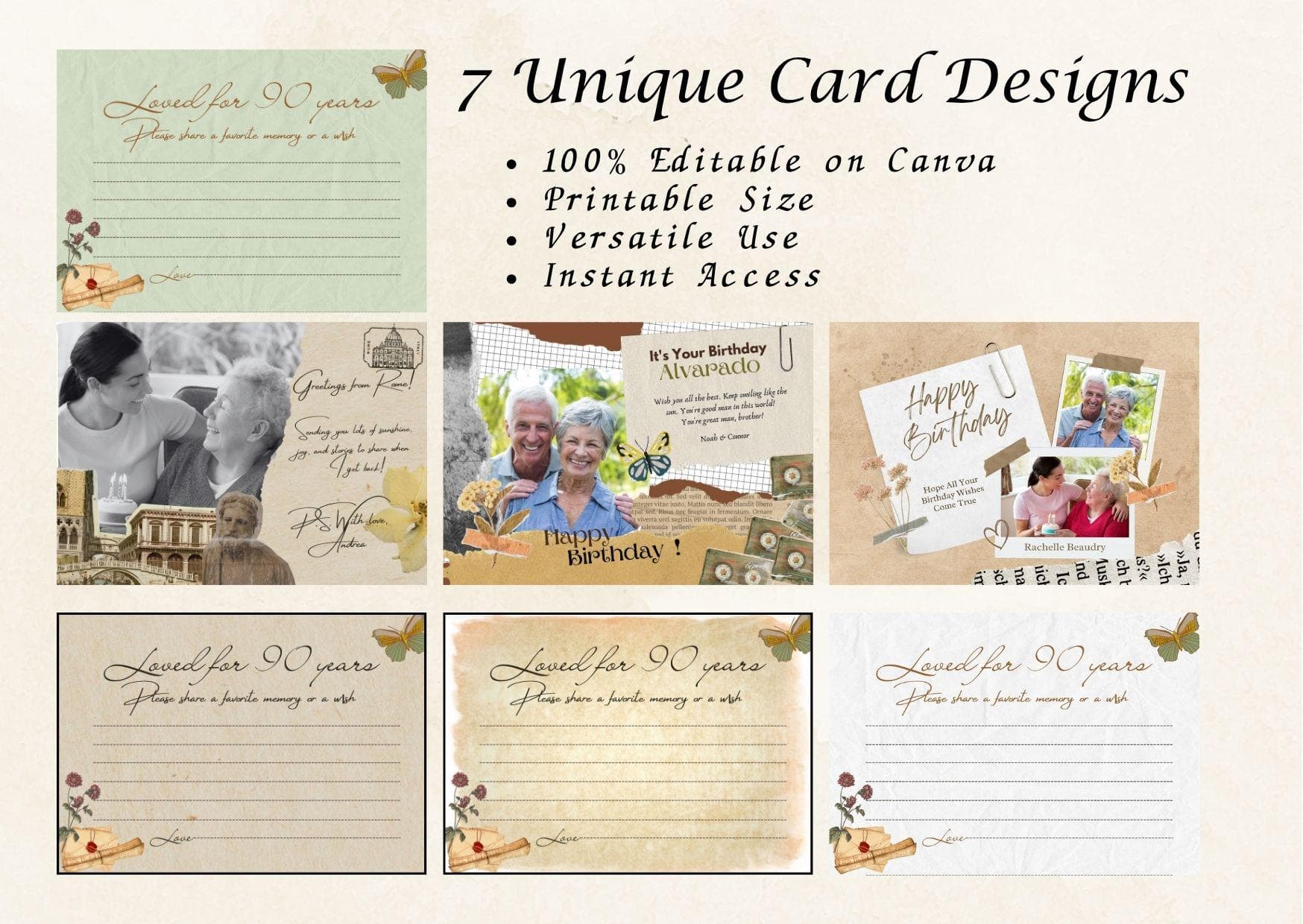 Rustic Birthday Card | Print on Kraft Paper | Instant Download | Share a Memory & Wish Sign